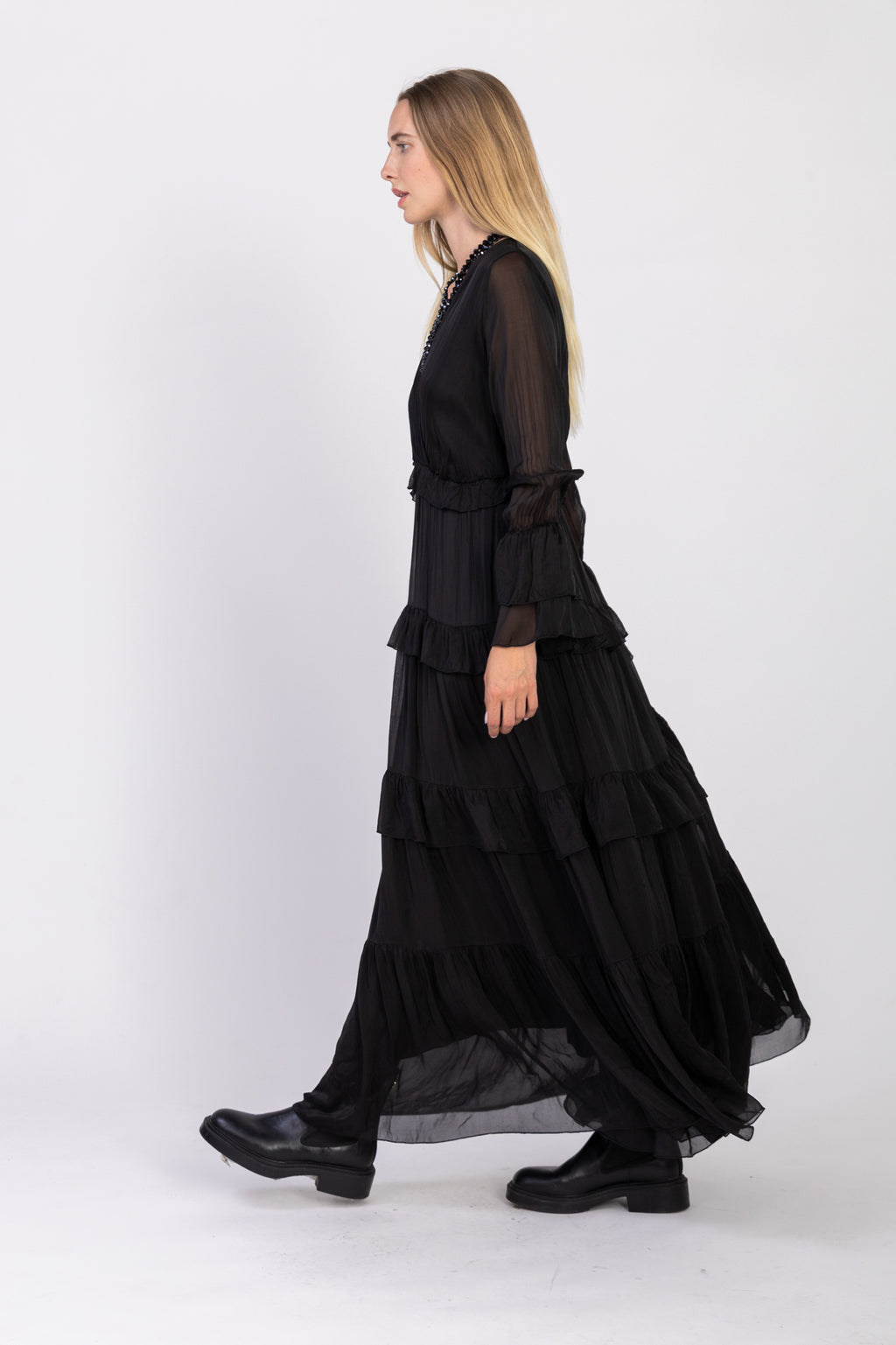 Flowy ruffled maxi dress