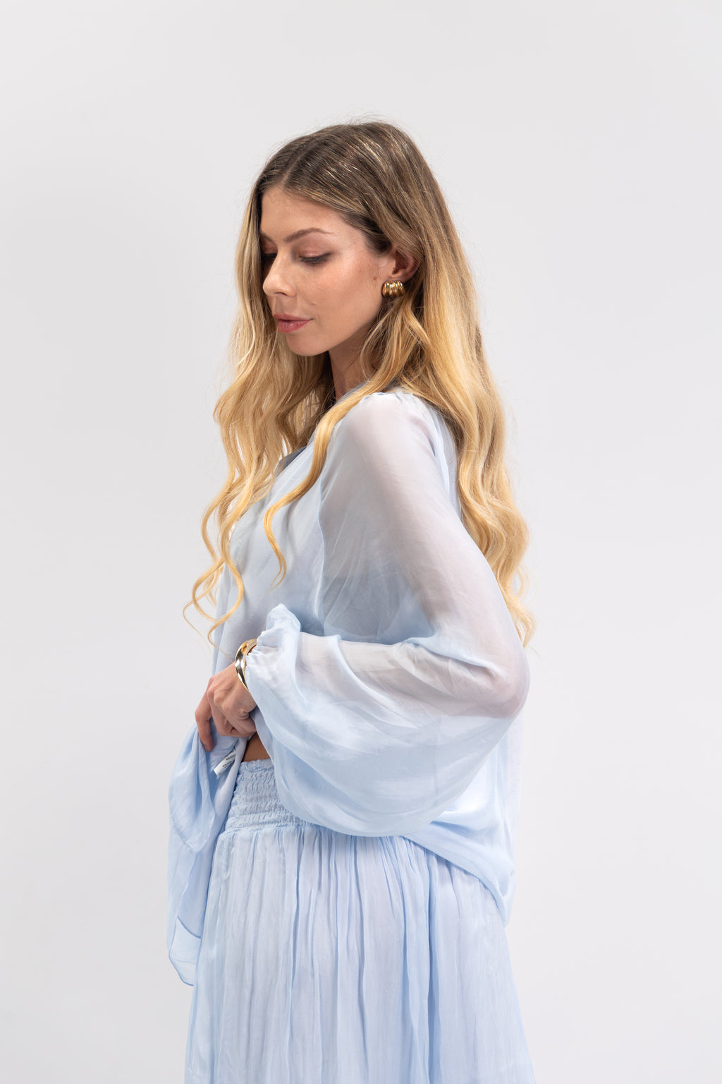 Blouse col lavallière soie