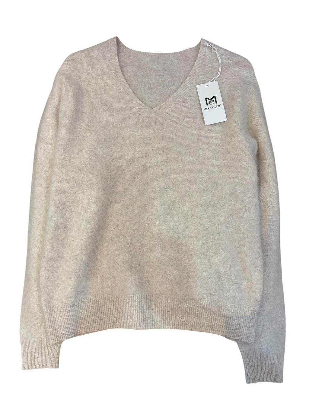 PULL COL V EN MAILLE DUVETEUSE