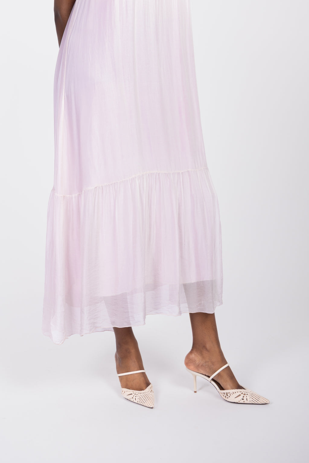 Robe longue col montant