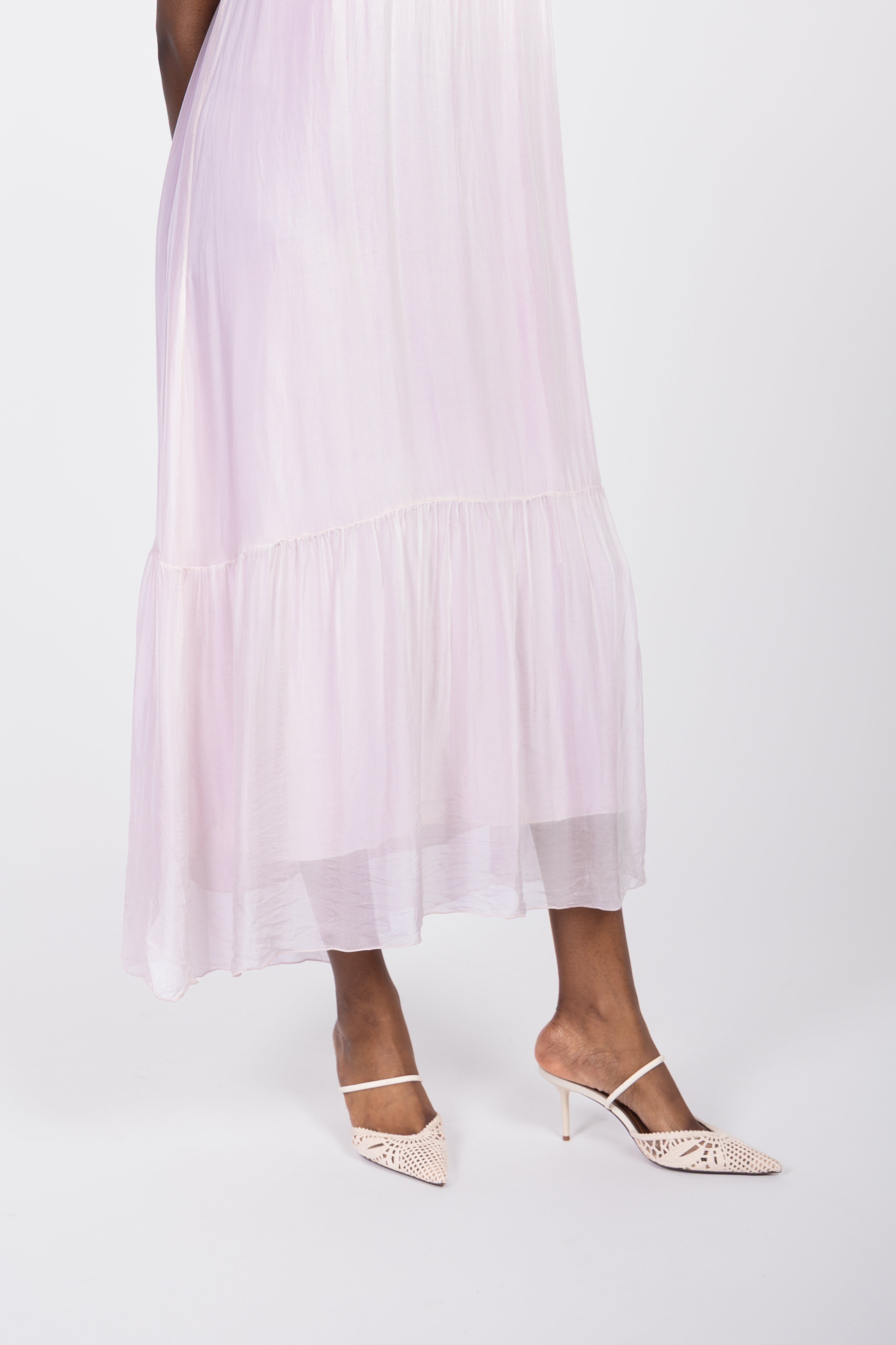 Robe longue col montant