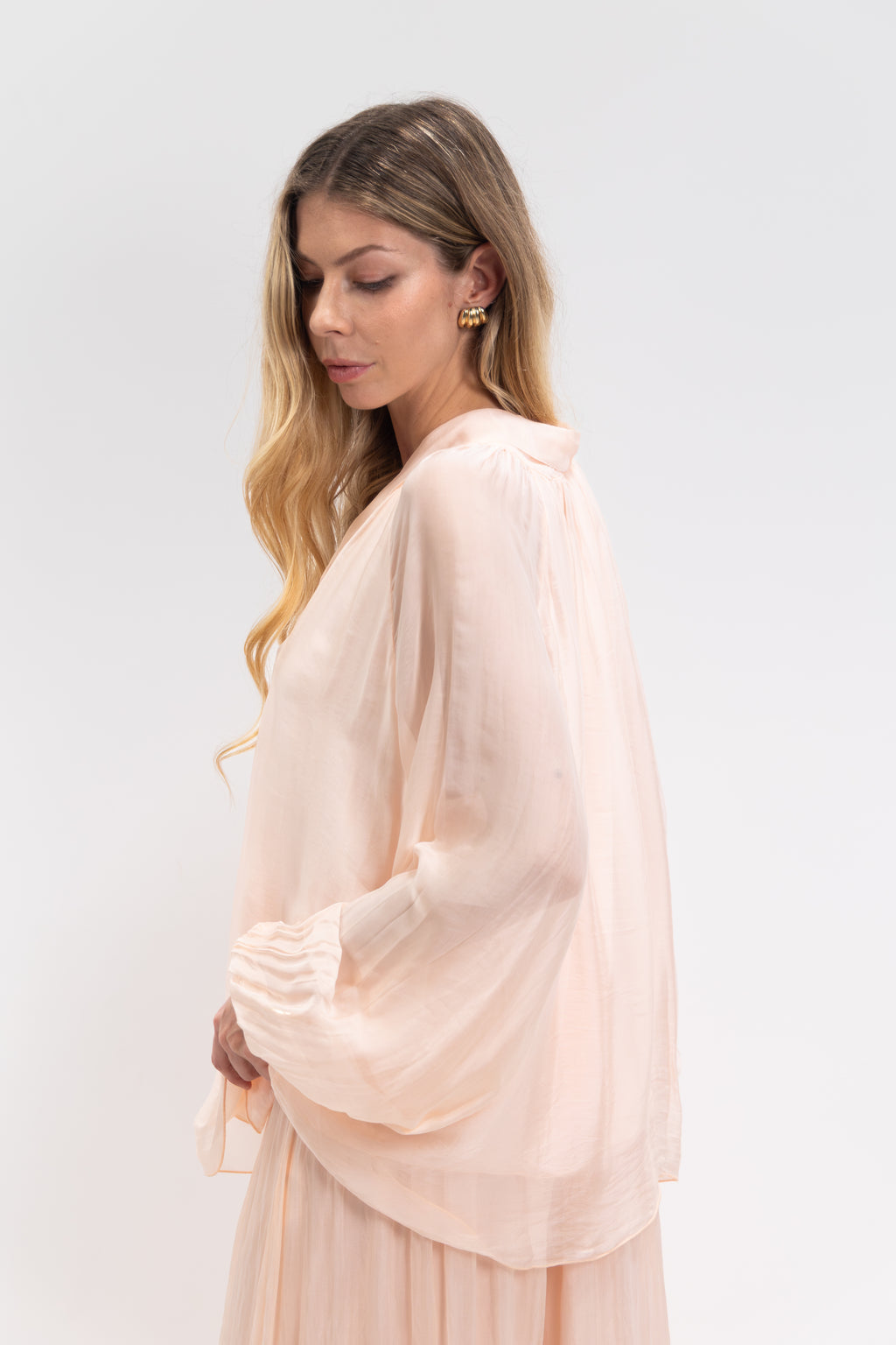 Blouse col lavallière soie