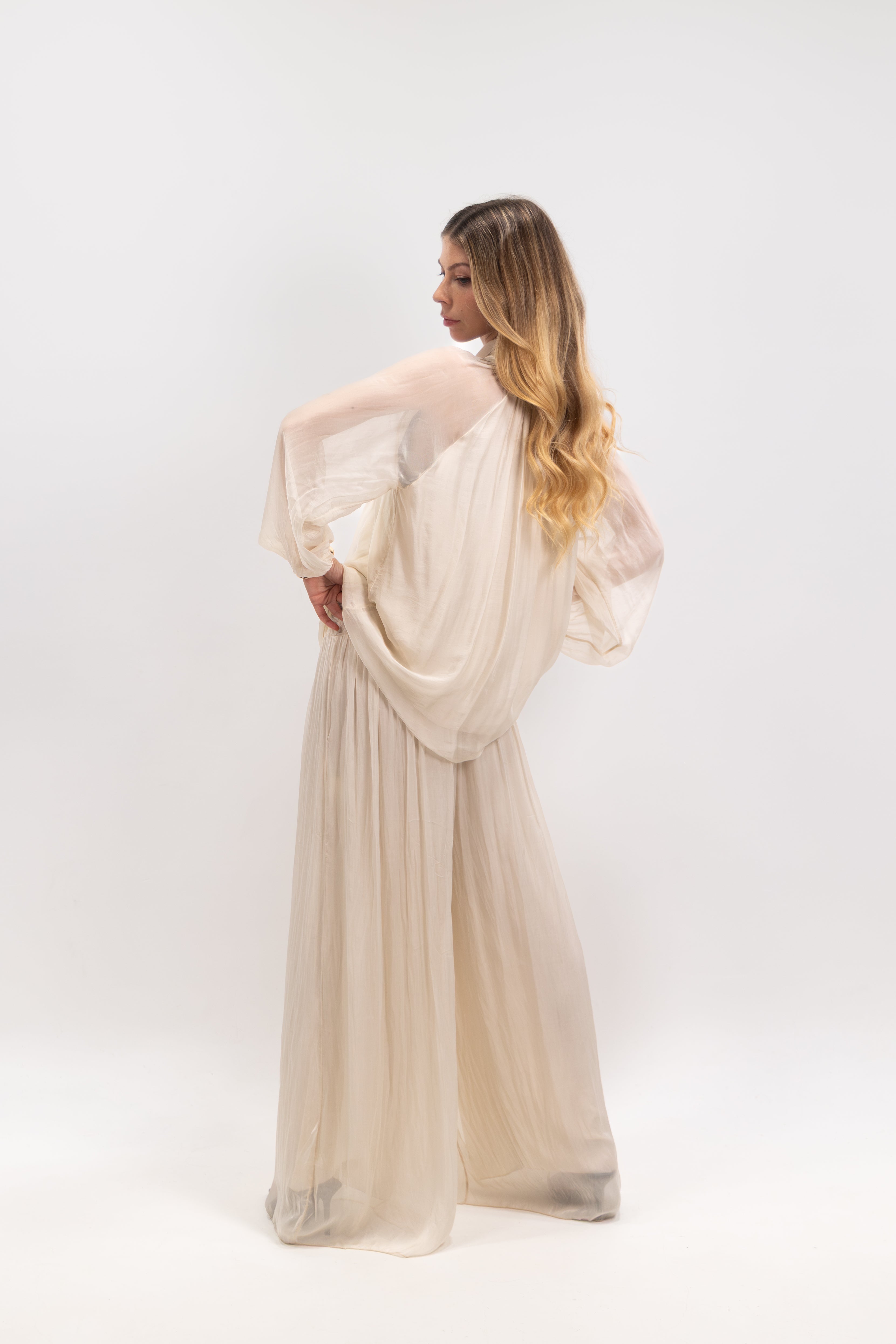 Blouse col lavallière soie