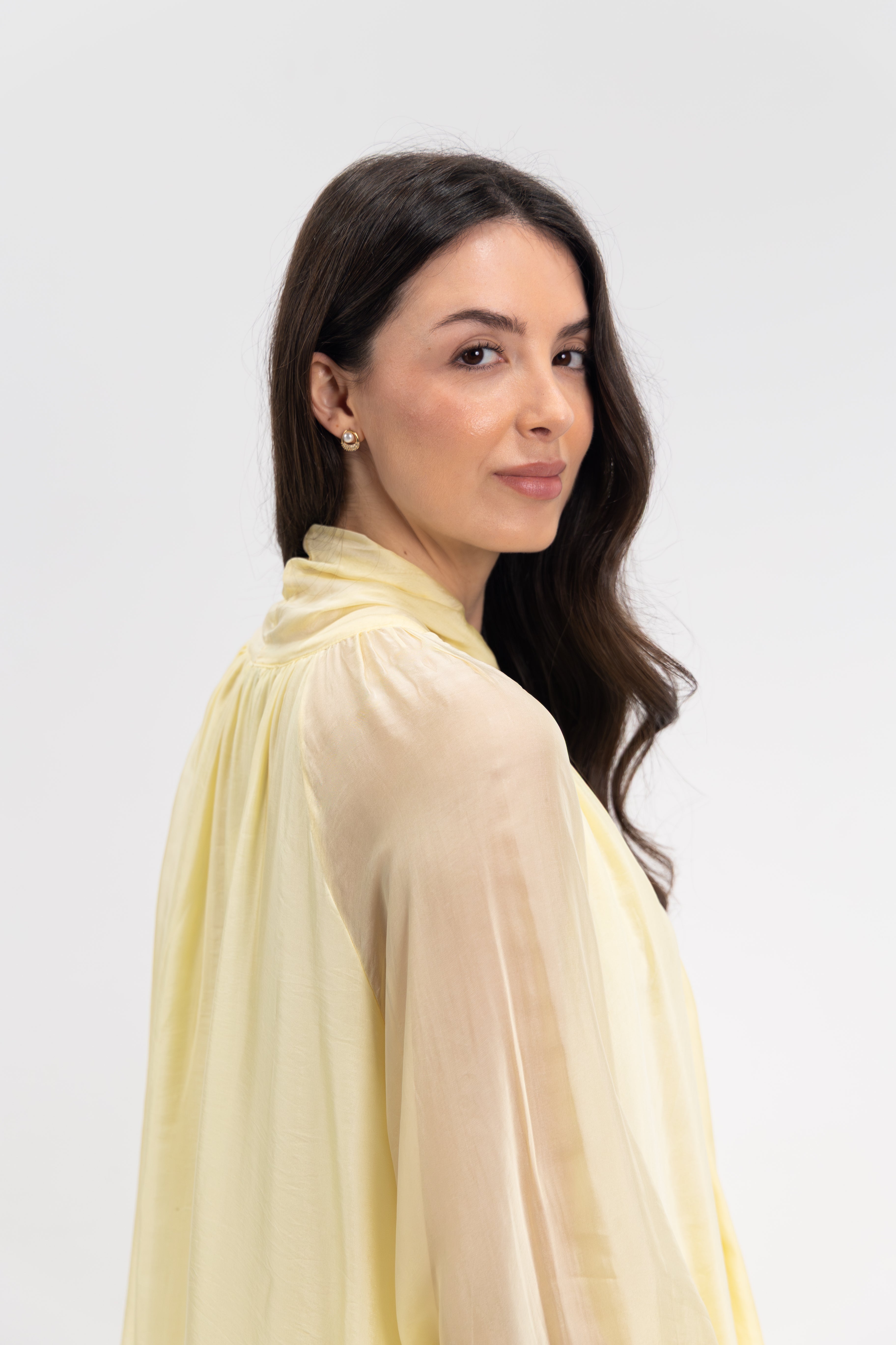 Blouse col lavallière soie