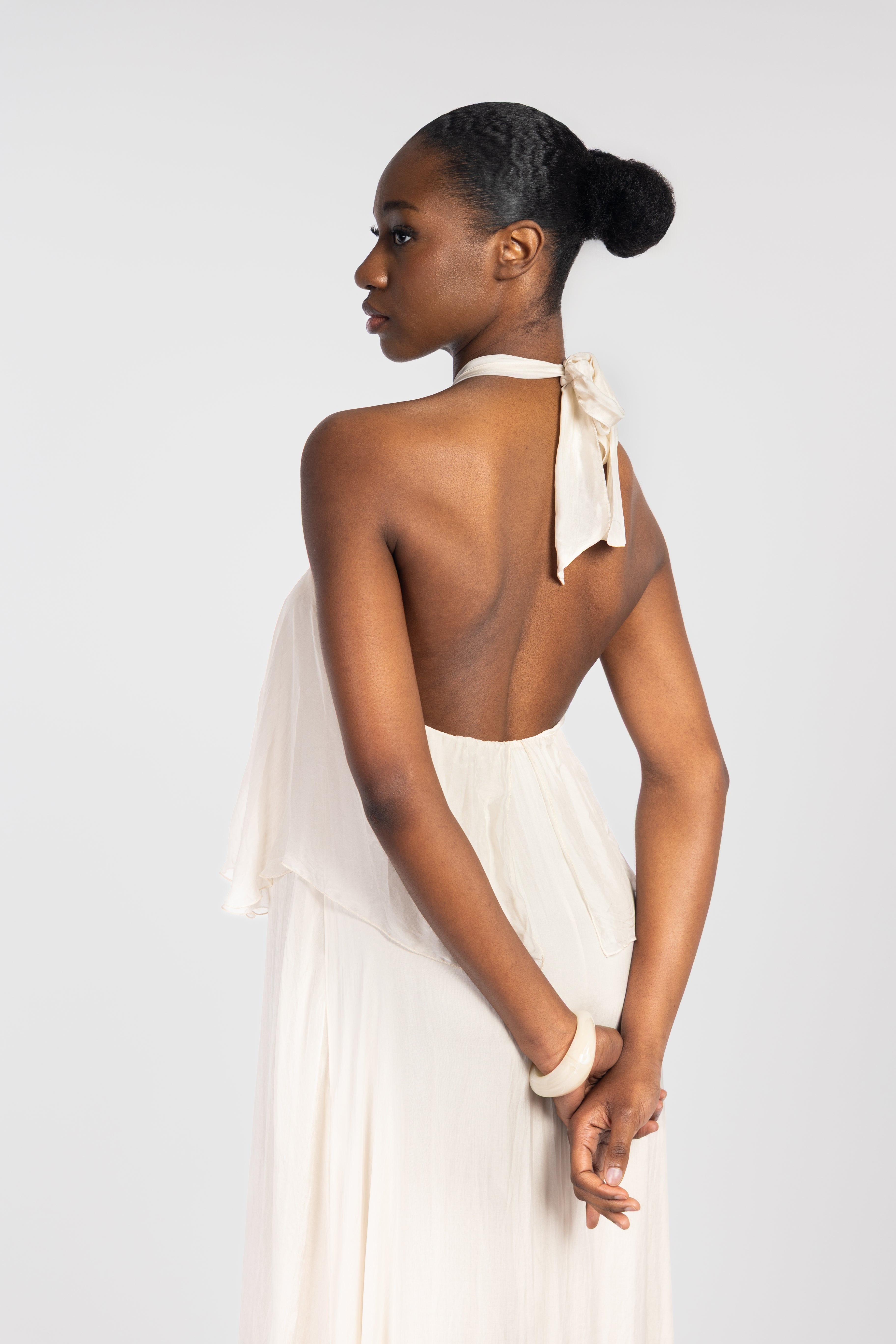 Robe longue fluide dos nu