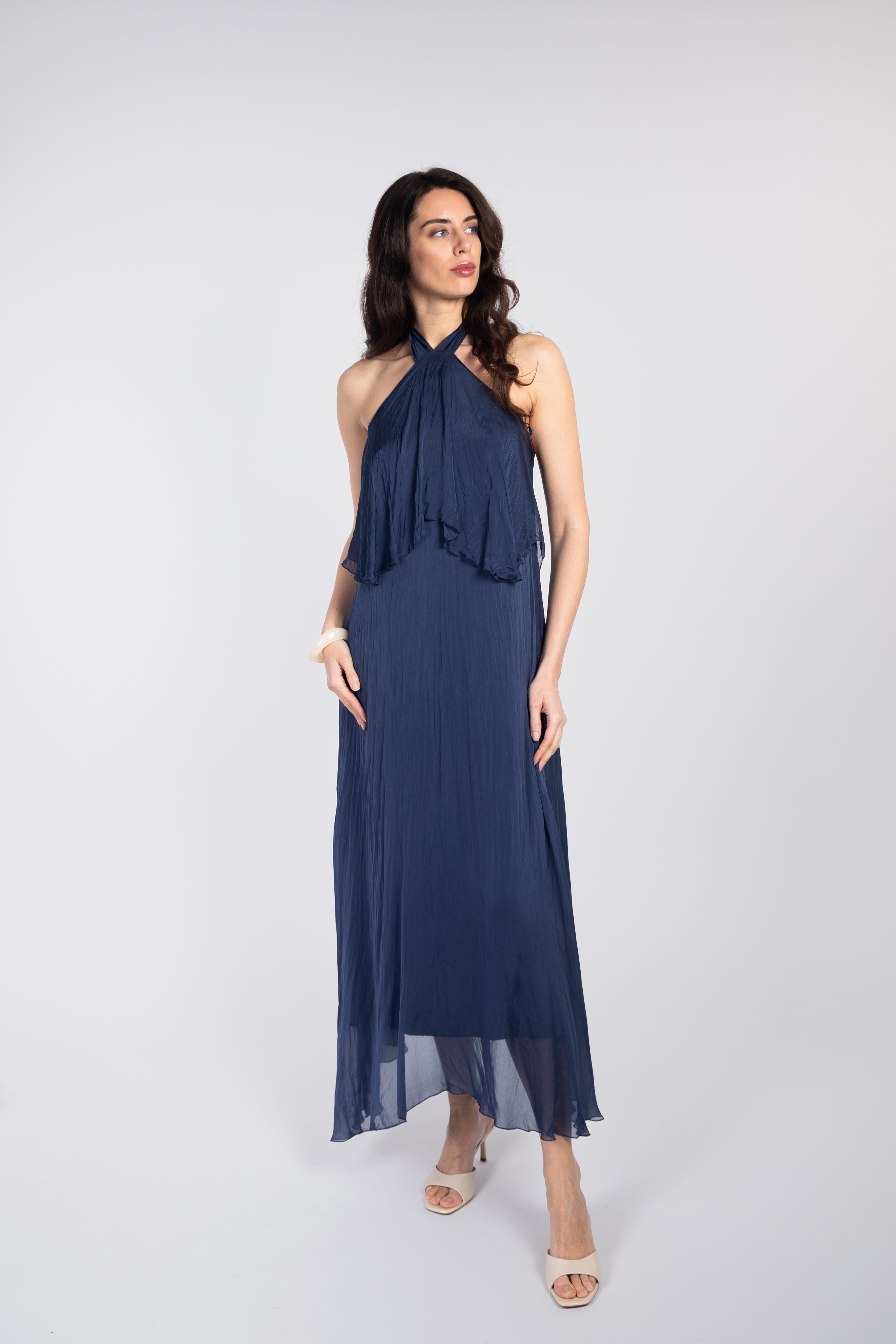 Robe longue fluide dos nu