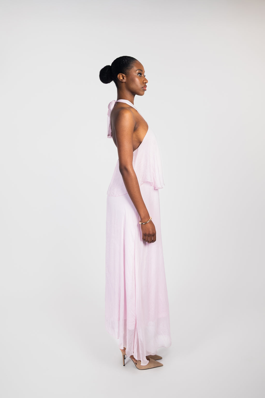 Robe longue fluide dos nu