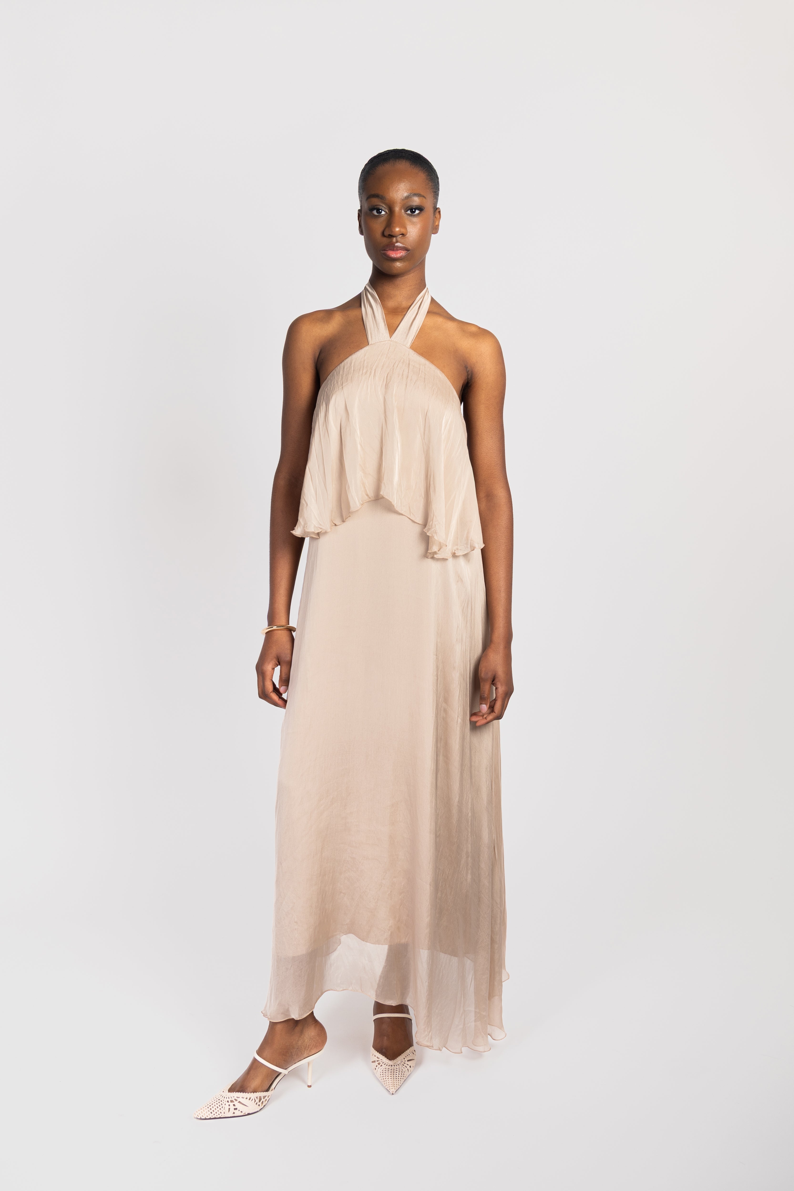 Robe longue fluide dos nu