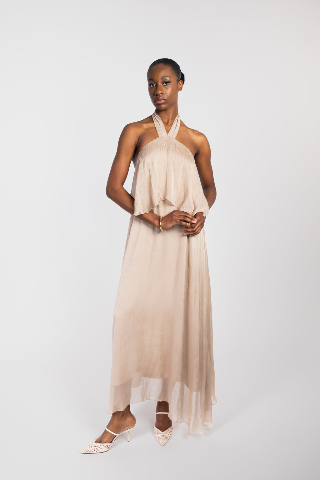 Robe longue fluide dos nu