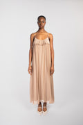 Long dress with ruffled straps