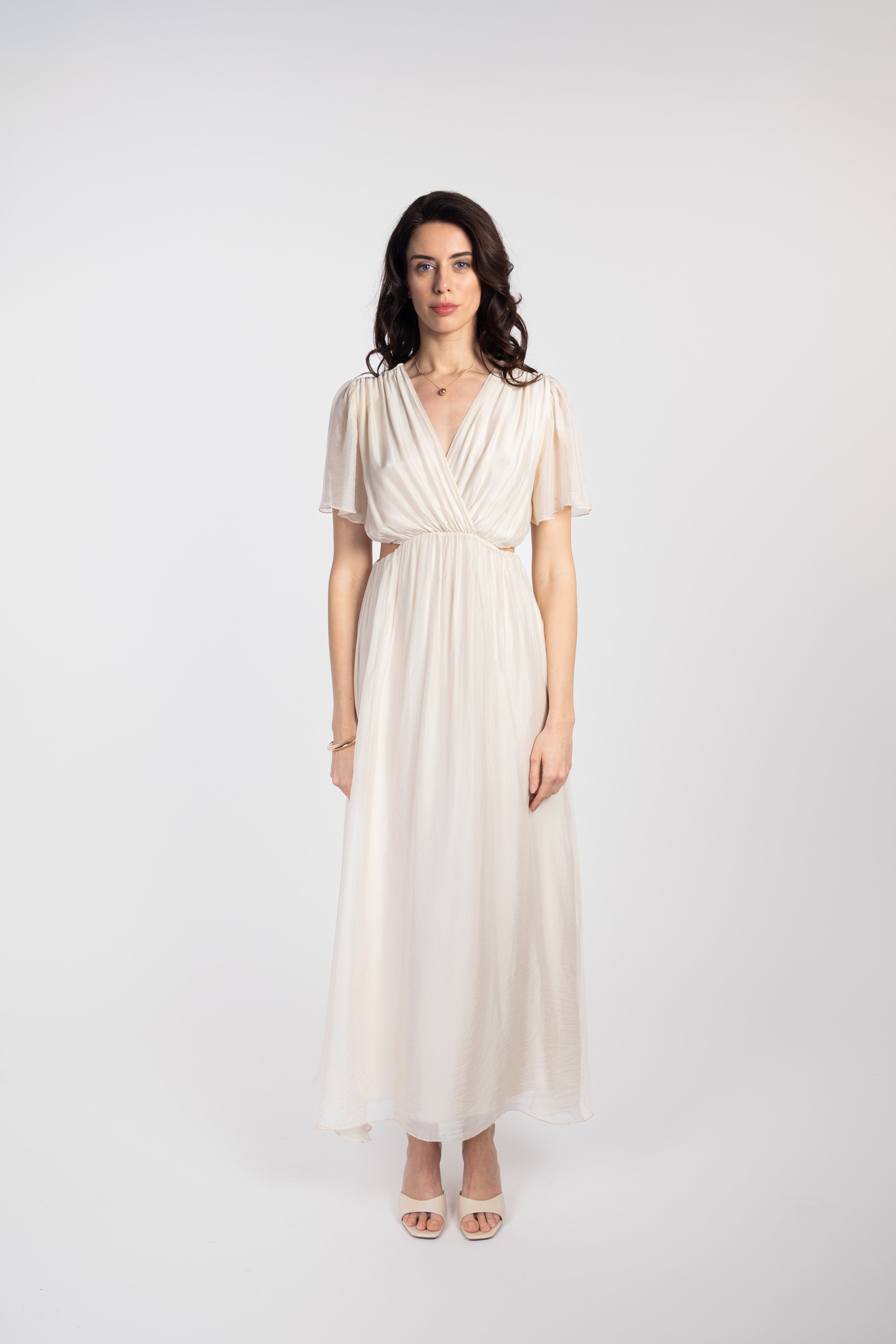 Flowy long dress with cut-outs