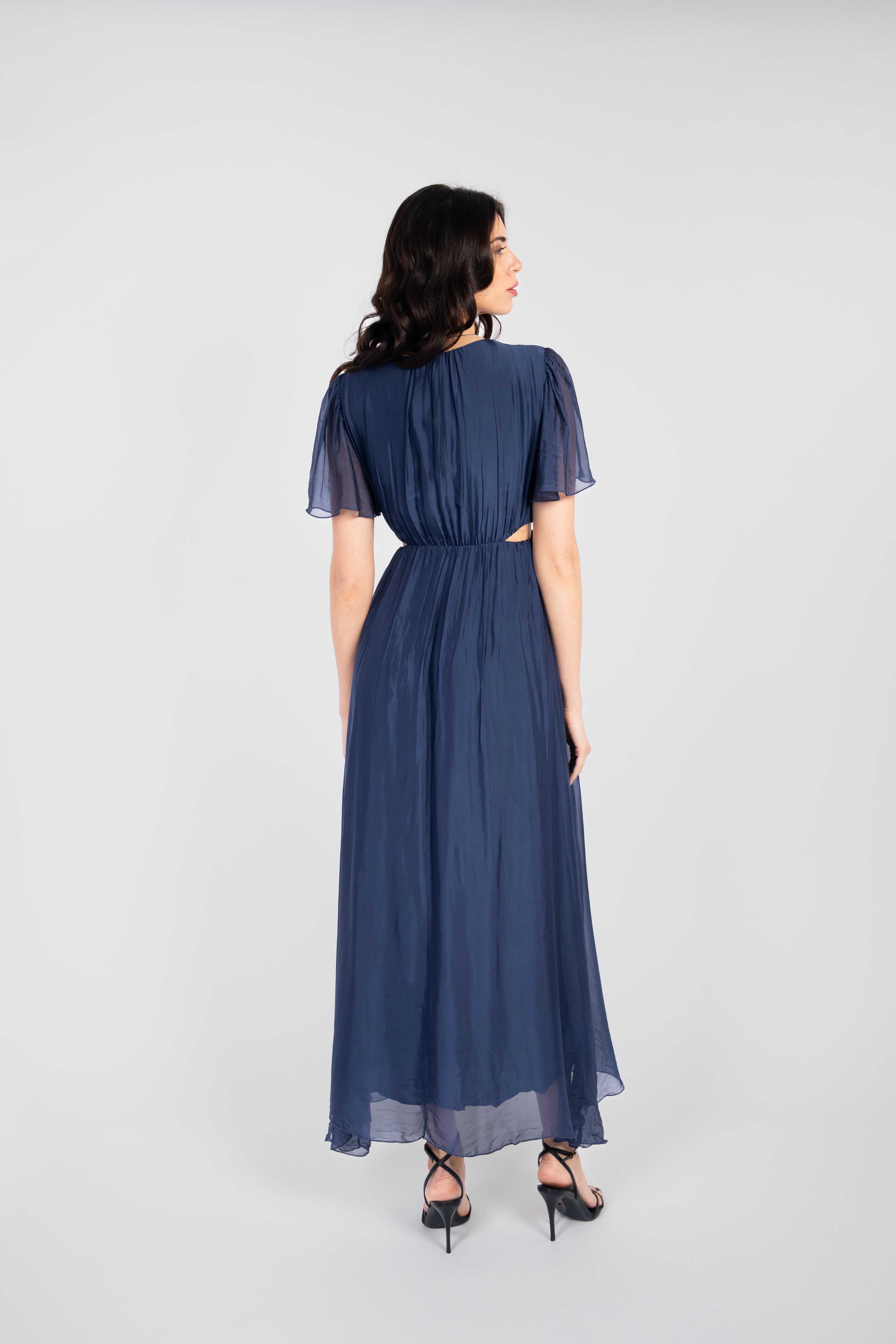 Flowy long dress with cut-outs
