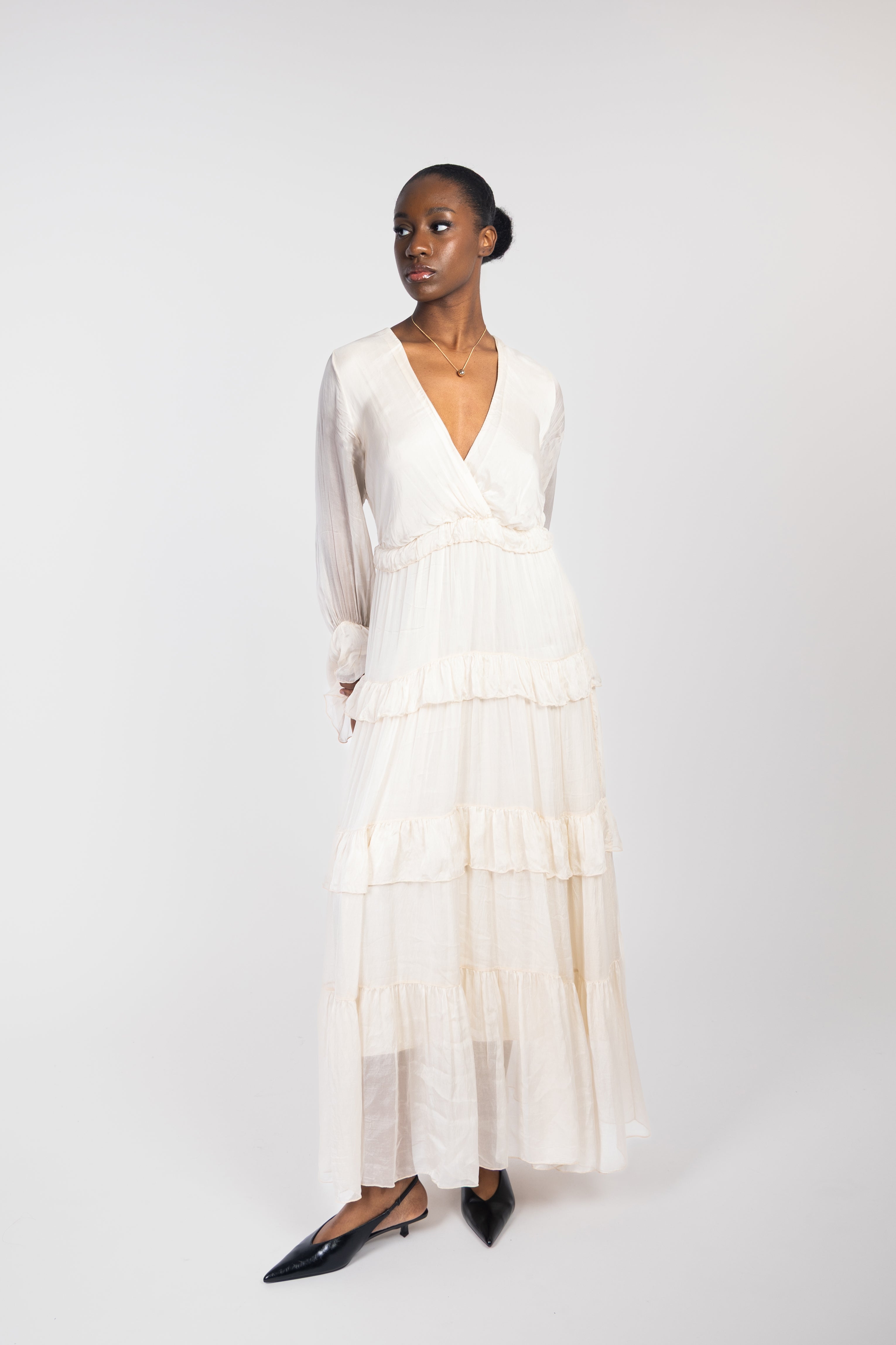 Flowy ruffled maxi dress