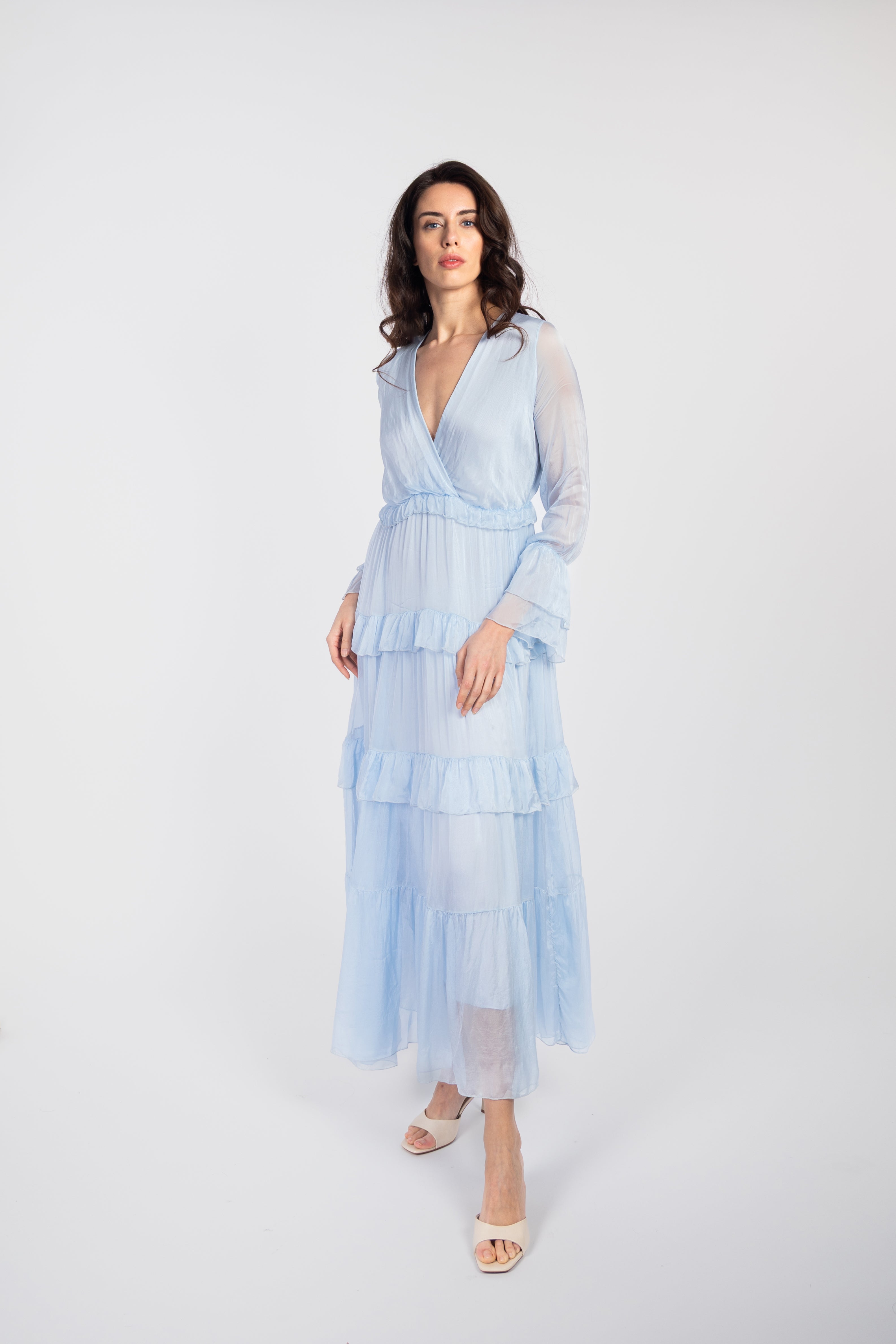 Flowy ruffled maxi dress