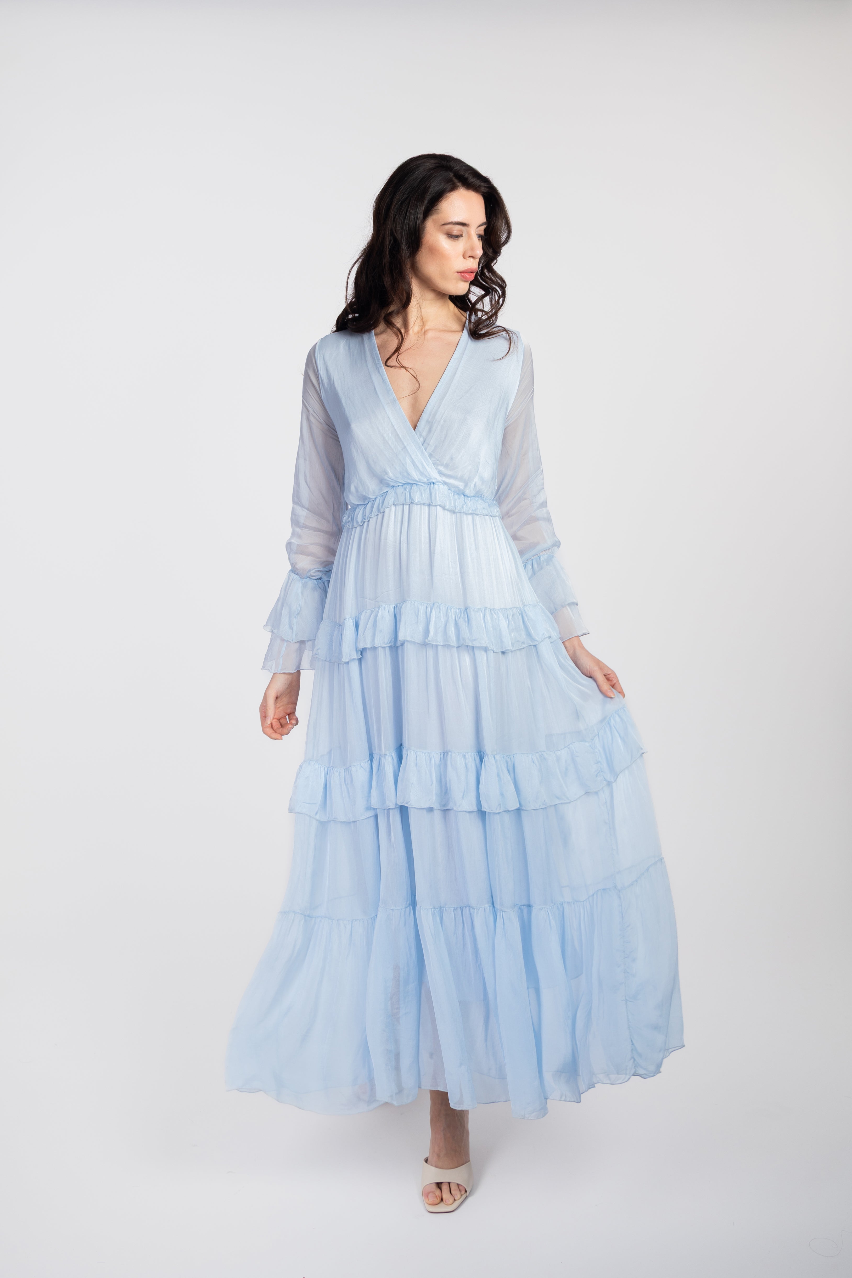 Flowy ruffled maxi dress