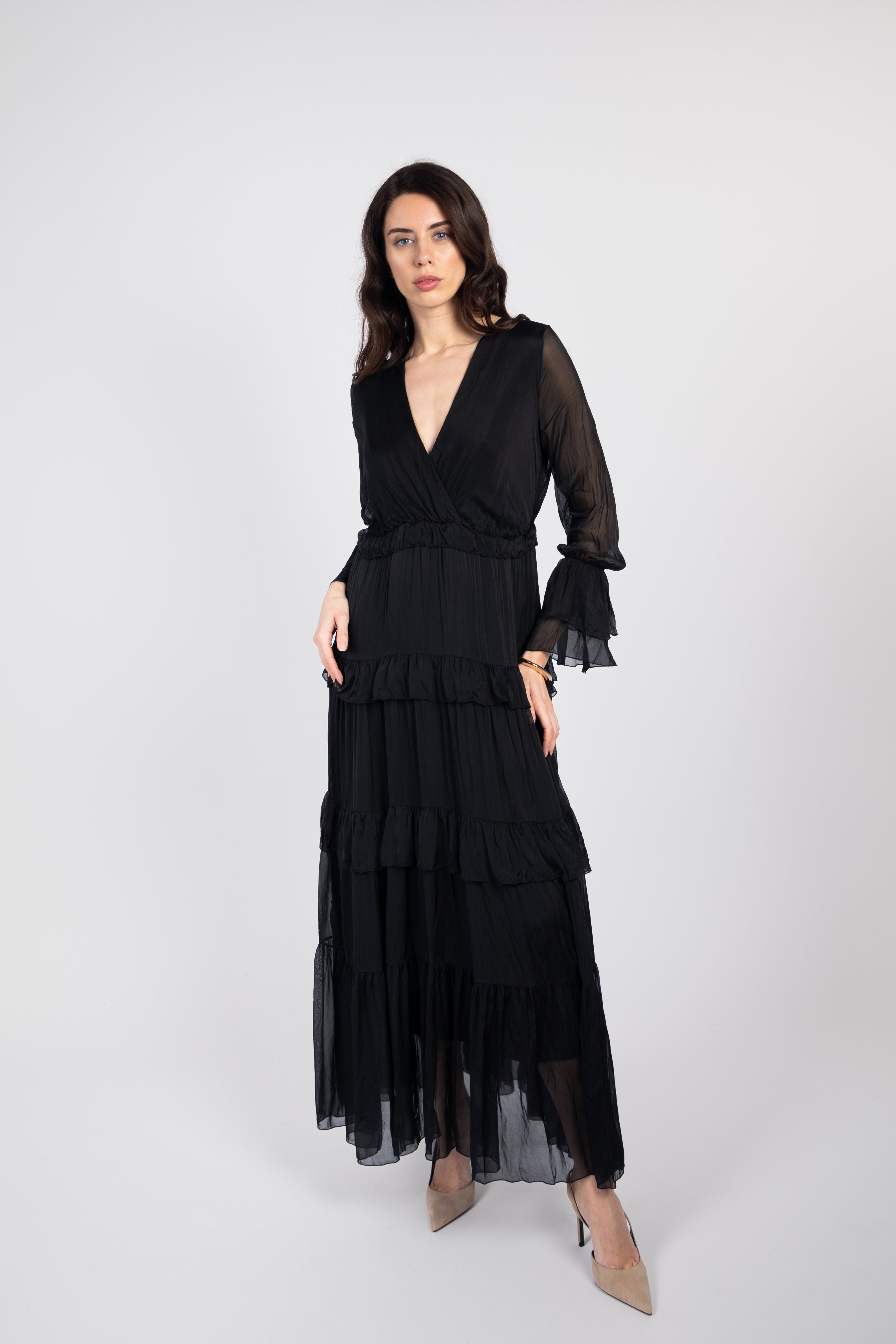 Flowy ruffled maxi dress