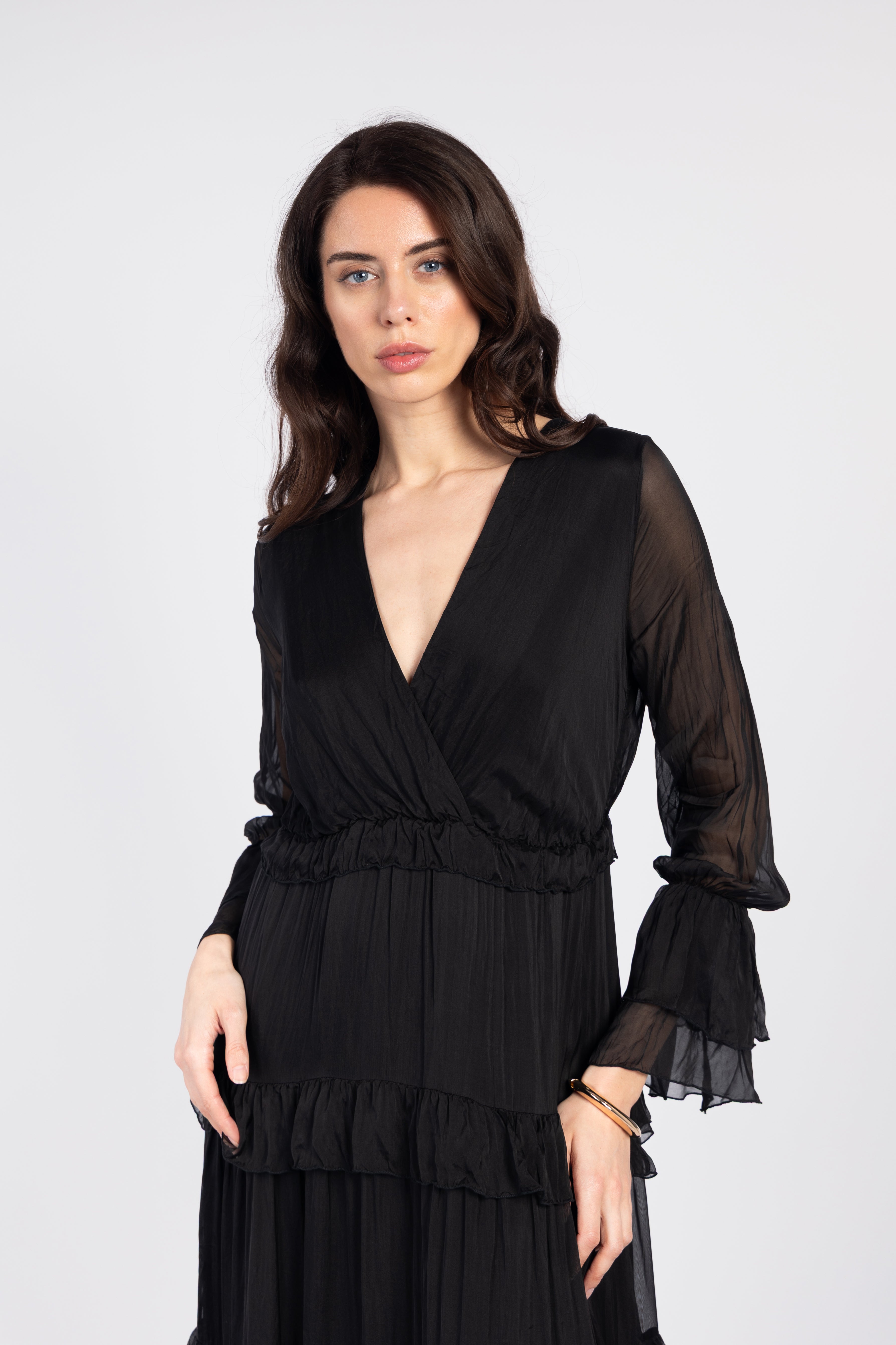 Flowy ruffled maxi dress