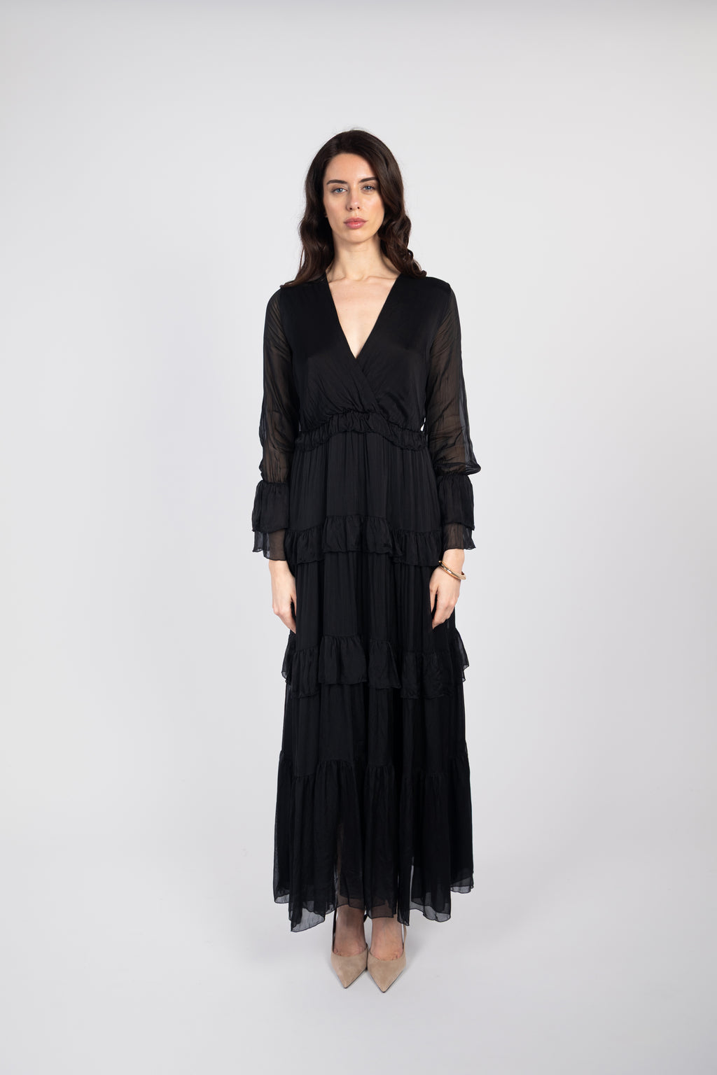 Flowy ruffled maxi dress