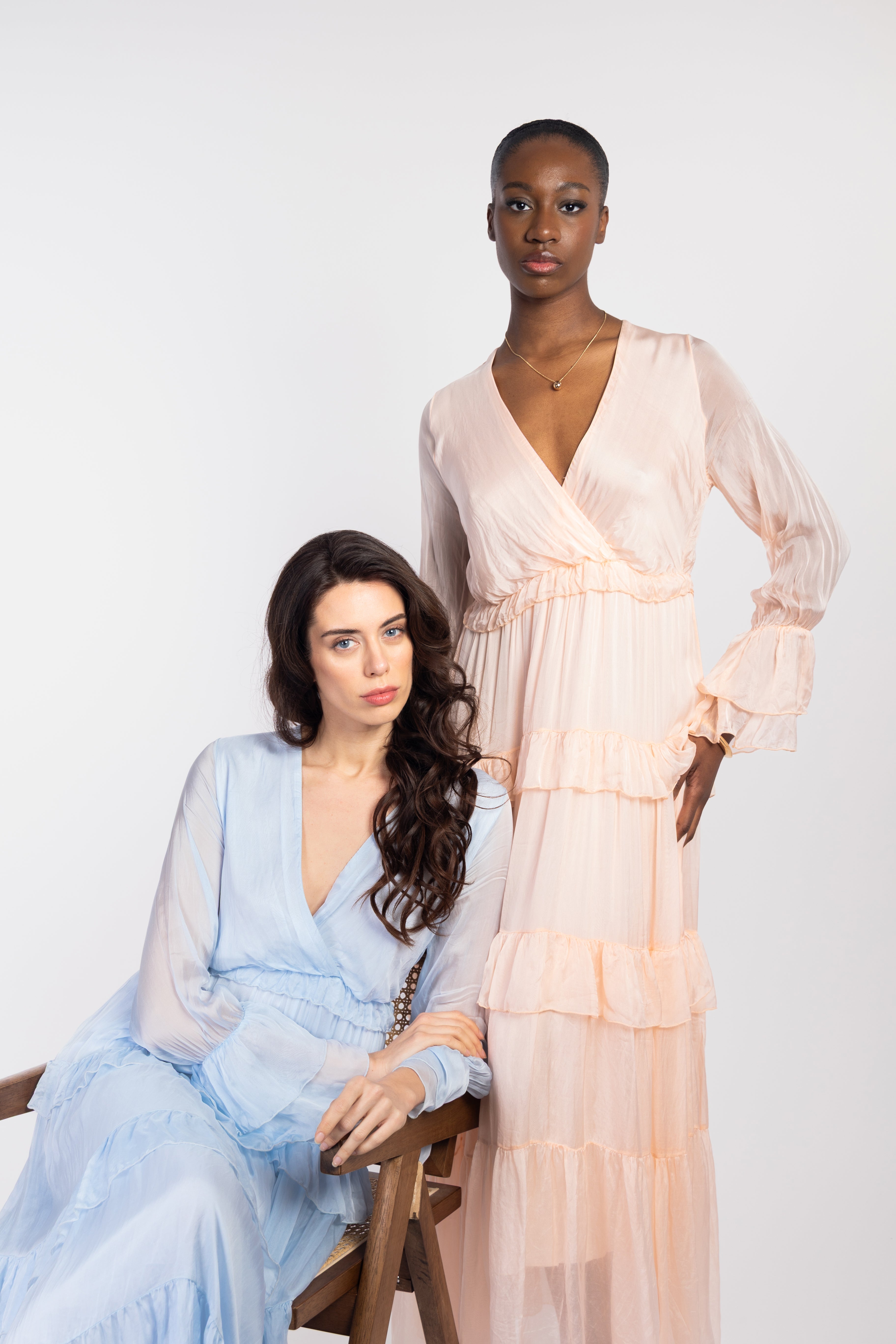 Flowy ruffled maxi dress