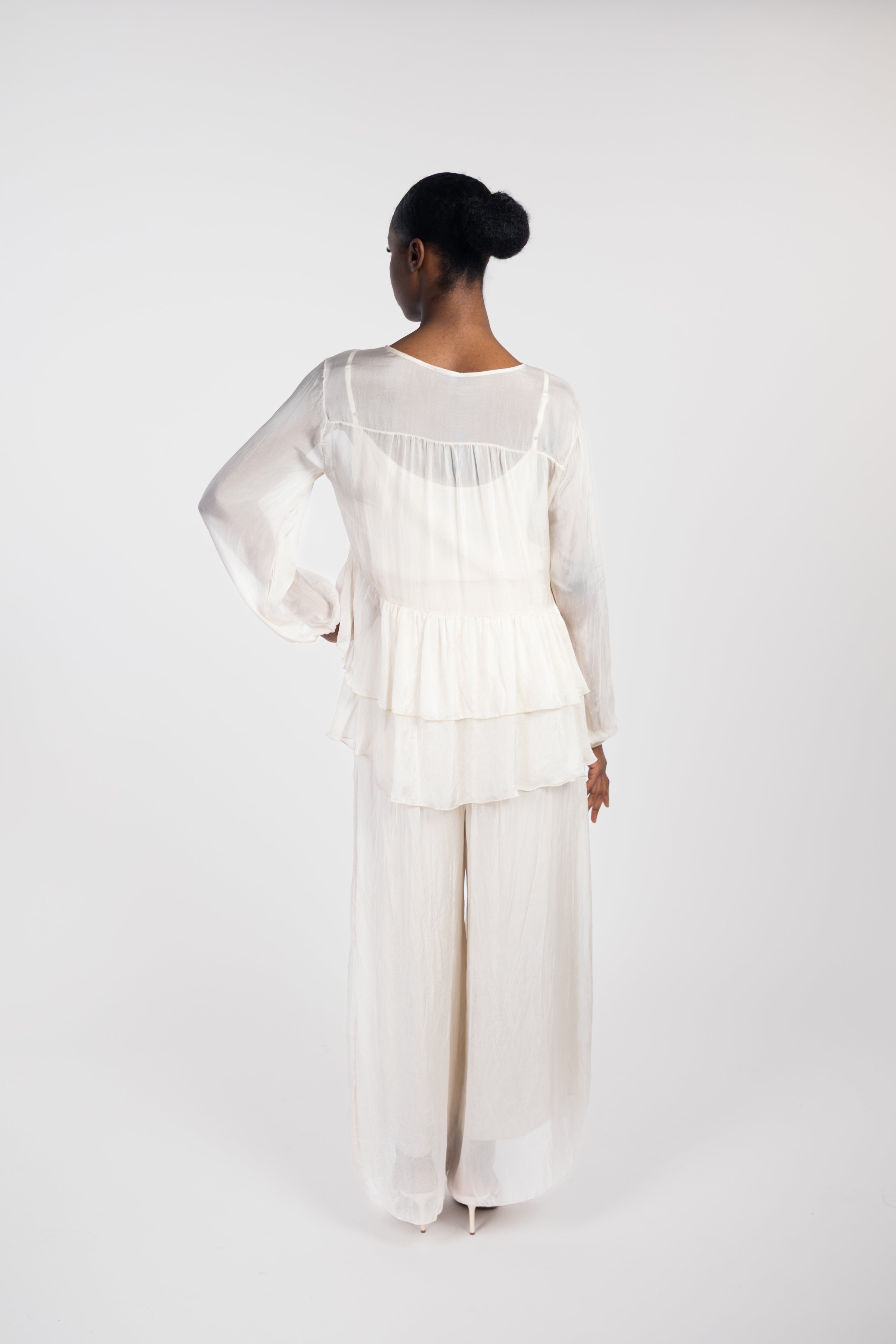 Blouse fluide romantique à volants