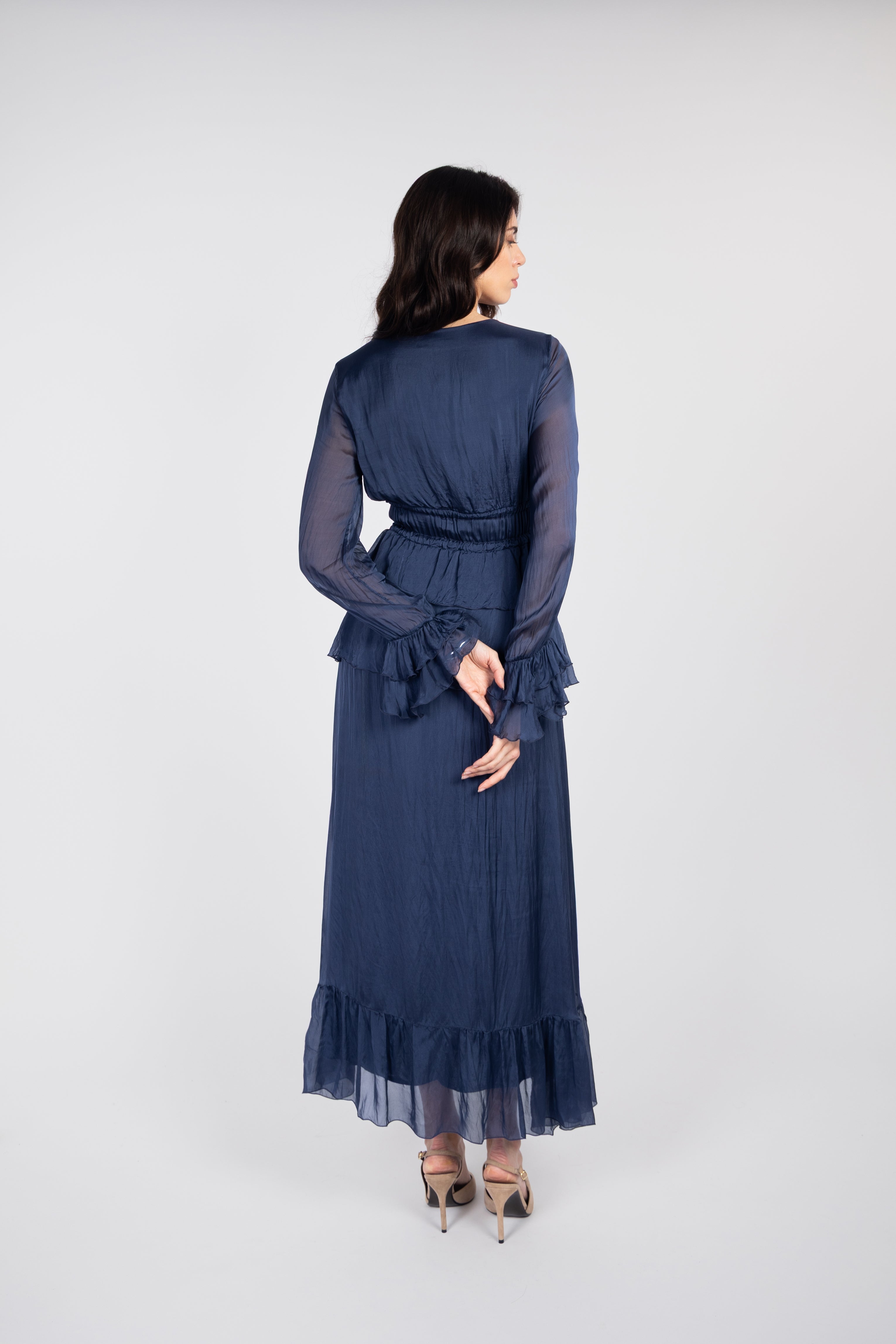Flowing tiered maxi dress
