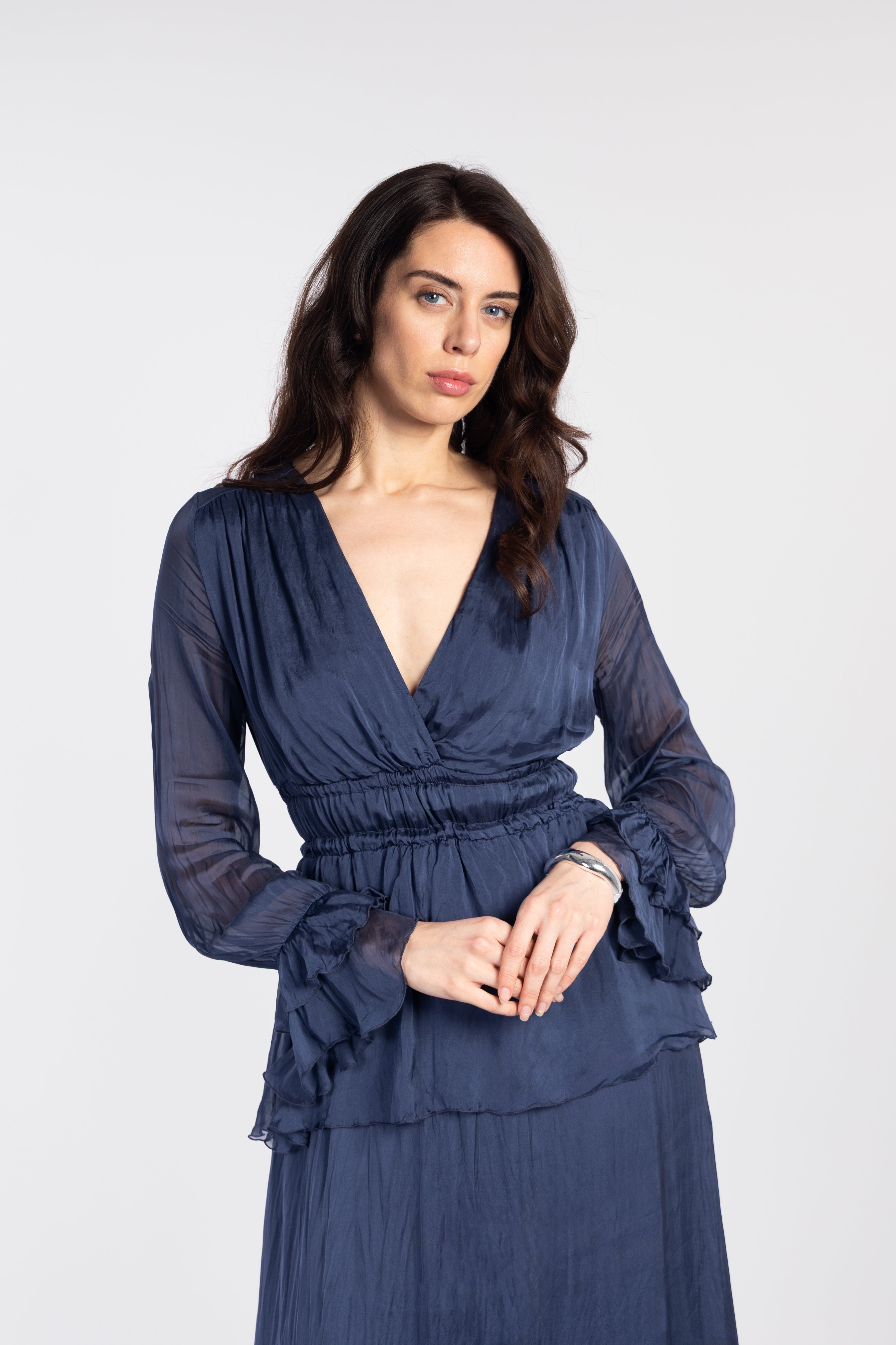 Flowing tiered maxi dress
