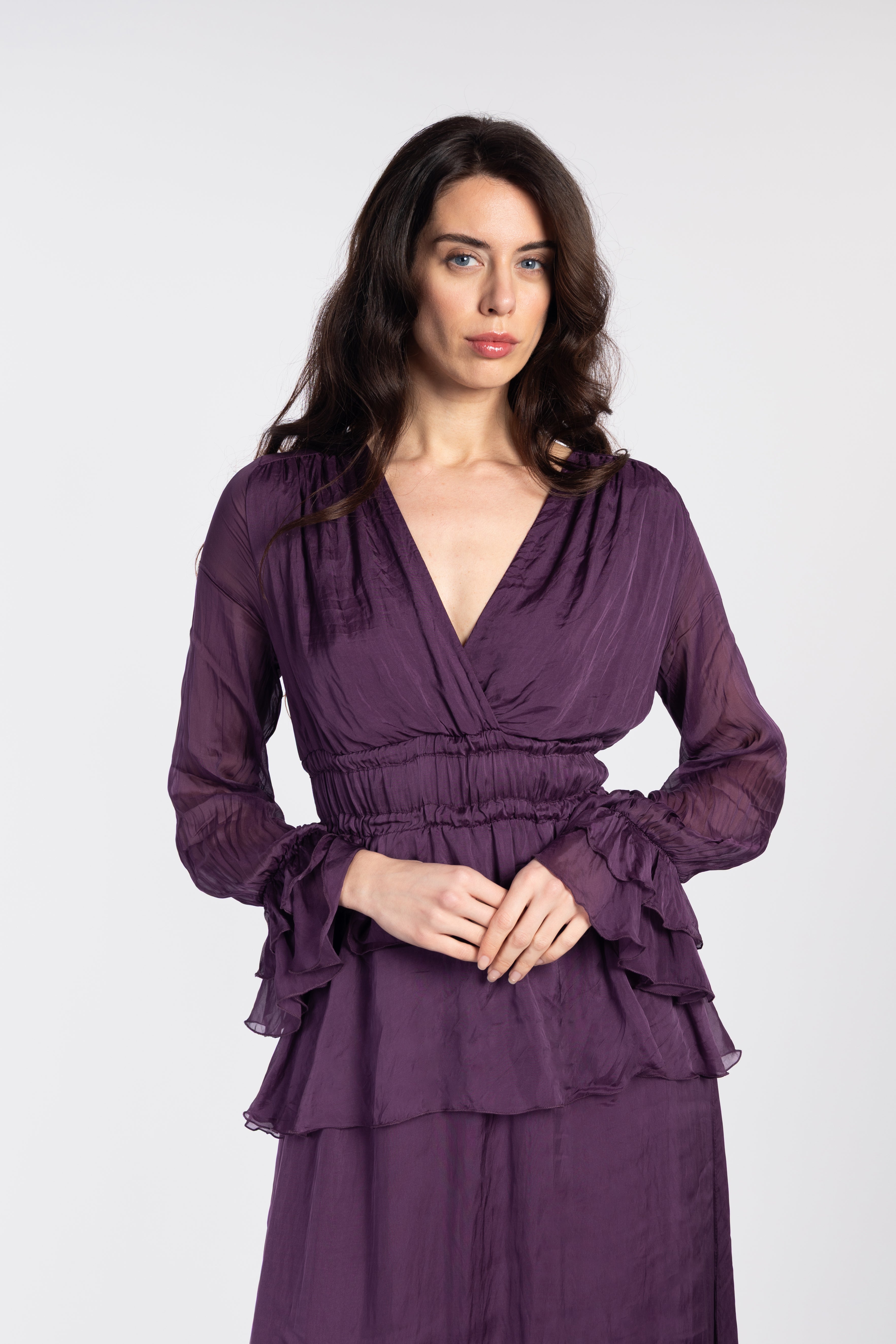 Flowing tiered maxi dress