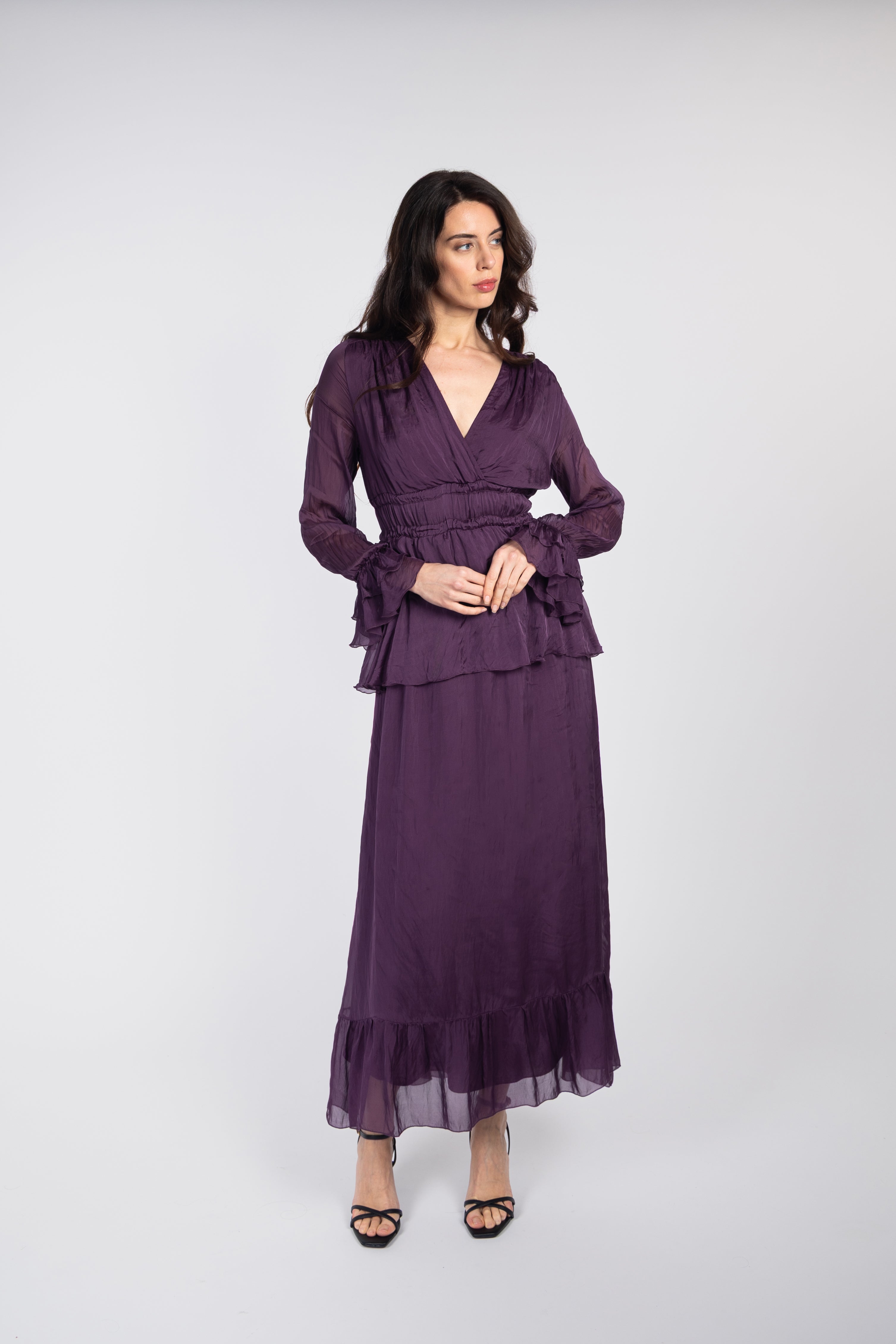 Flowing tiered maxi dress