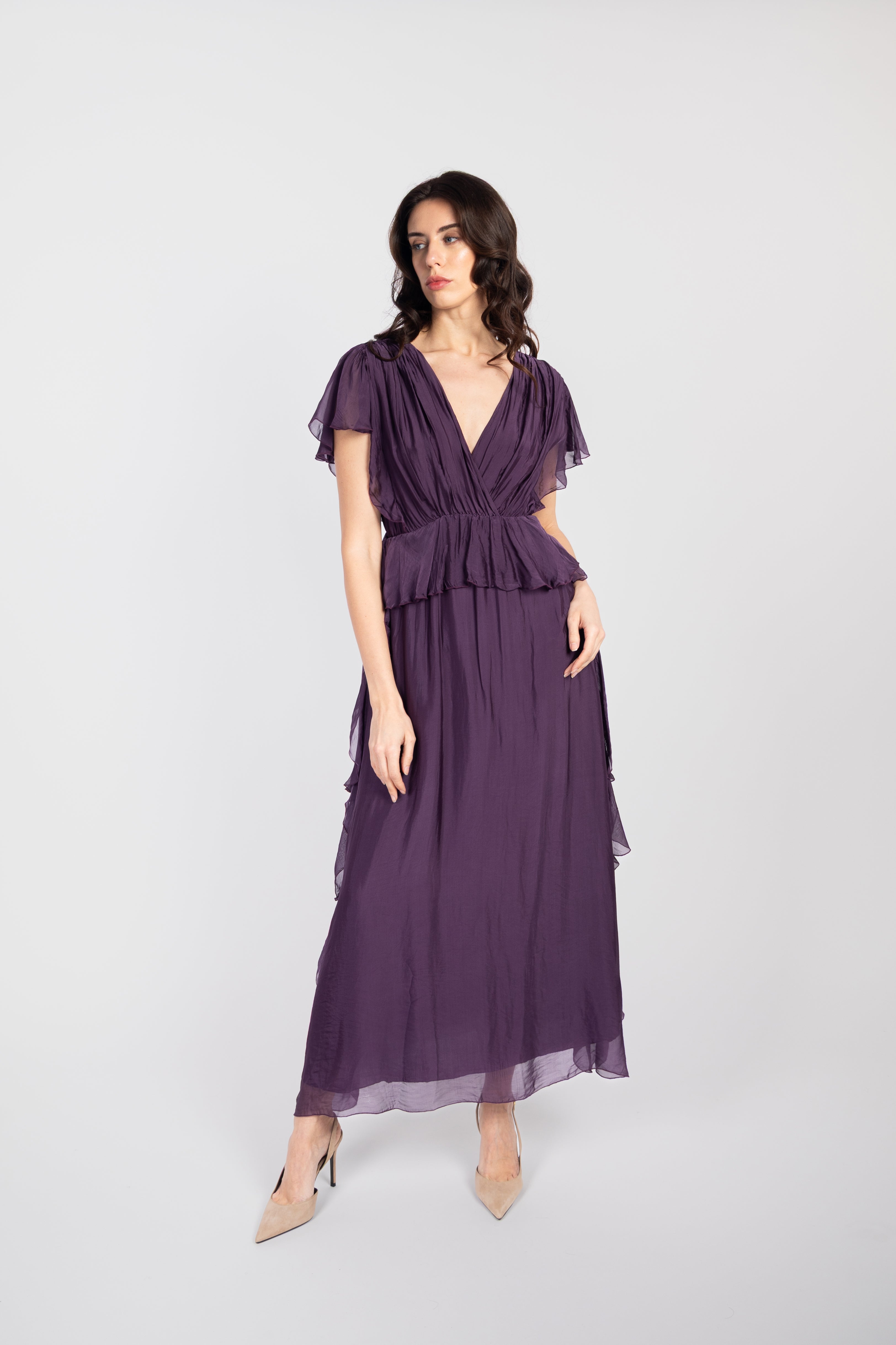 Flowing tiered maxi dress
