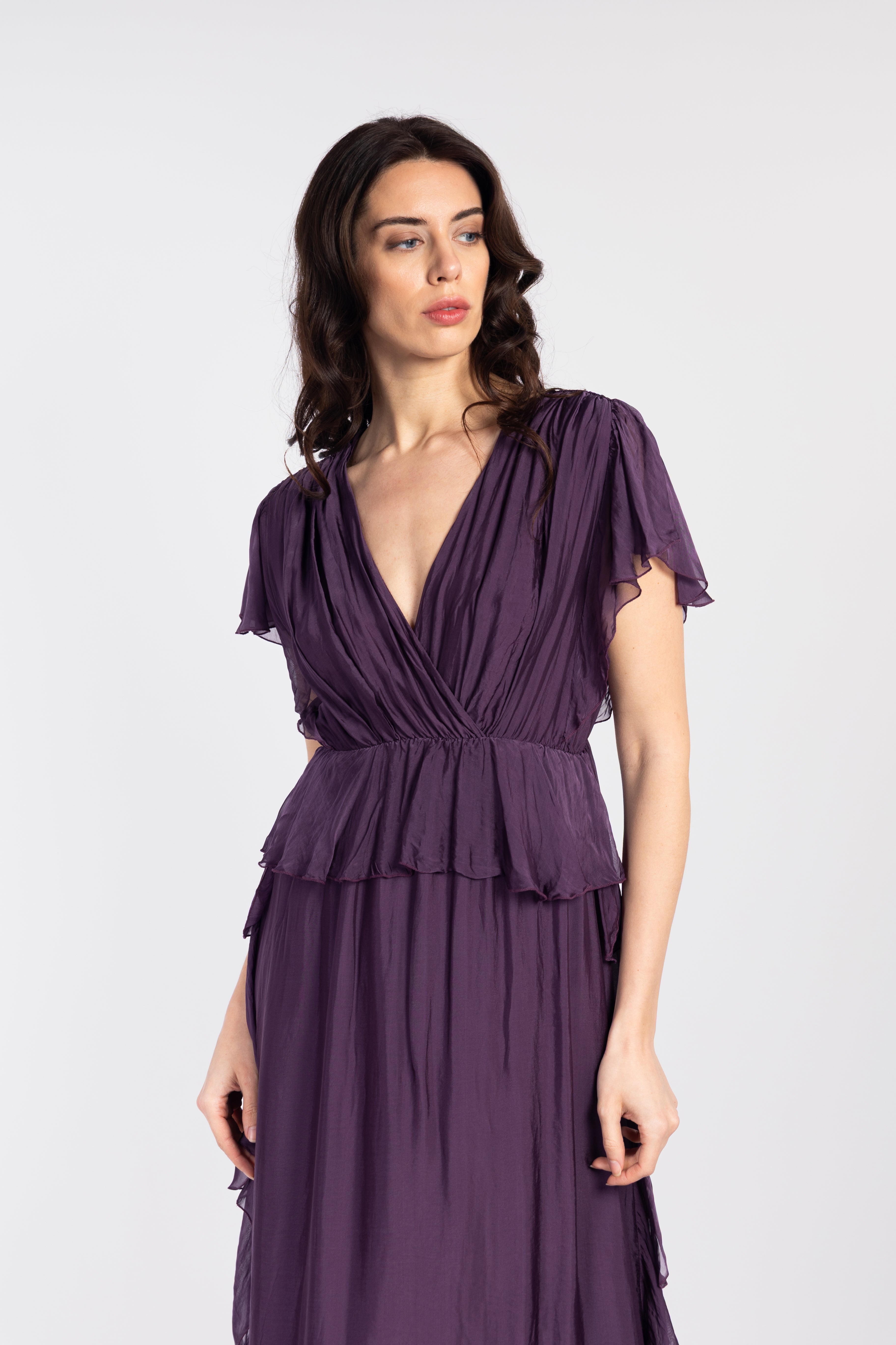 Flowing tiered maxi dress