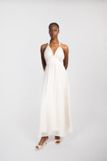 Robe longue fluide à détail bijou