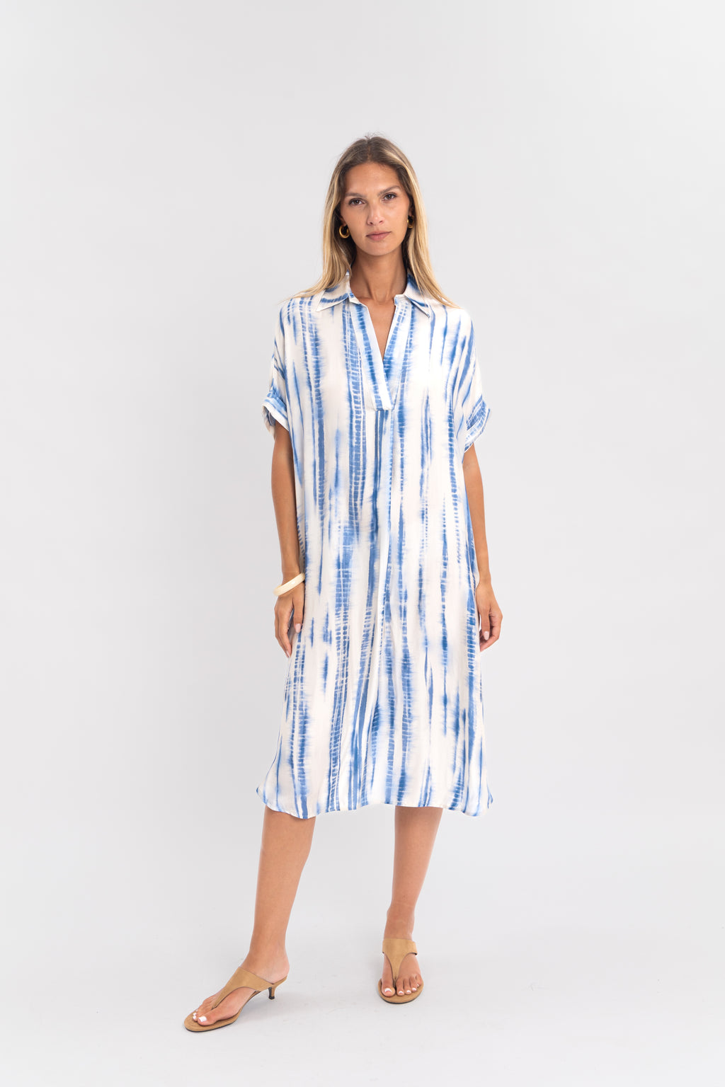 Robe chemise rayure tie&dye