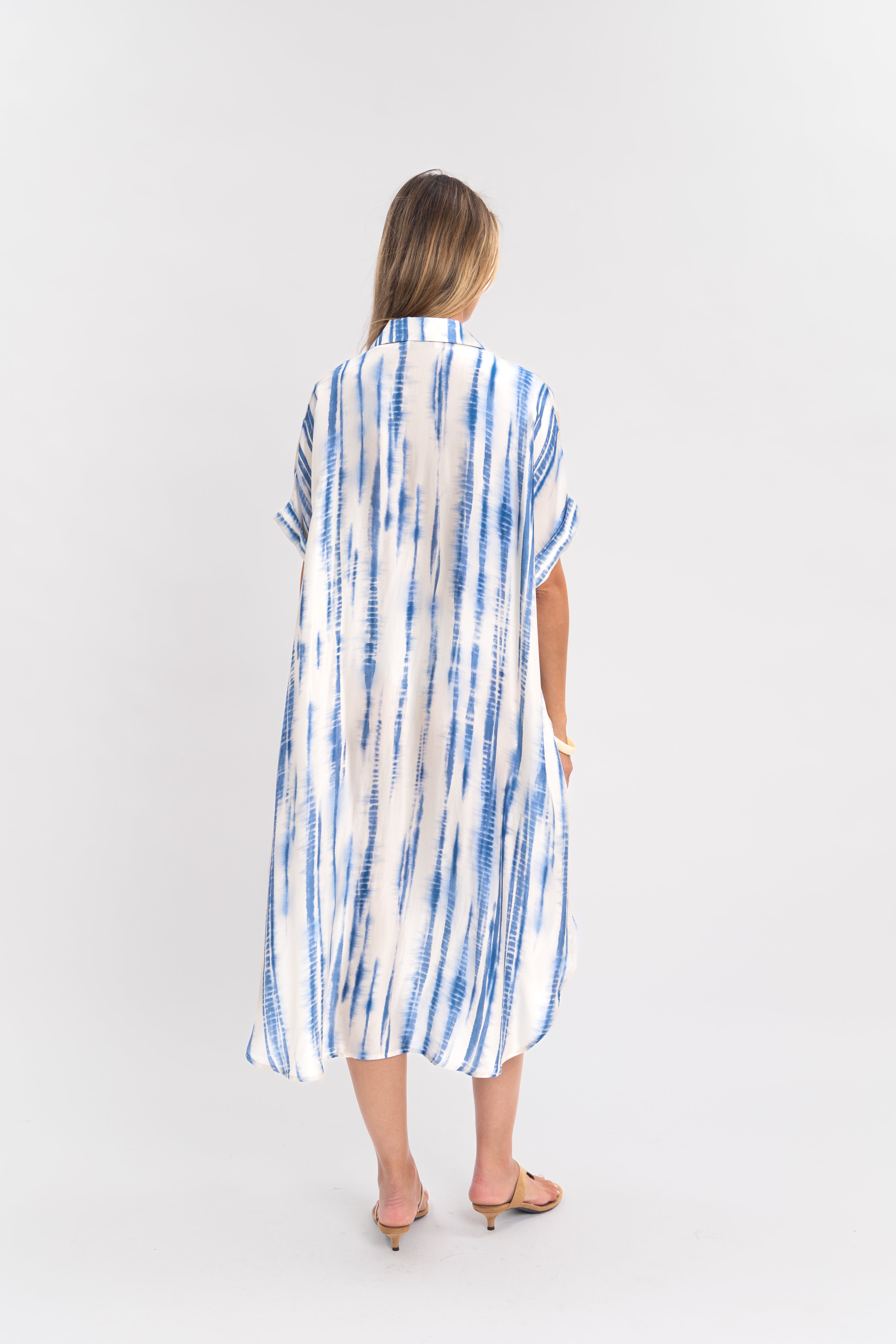 Robe chemise rayure tie&dye