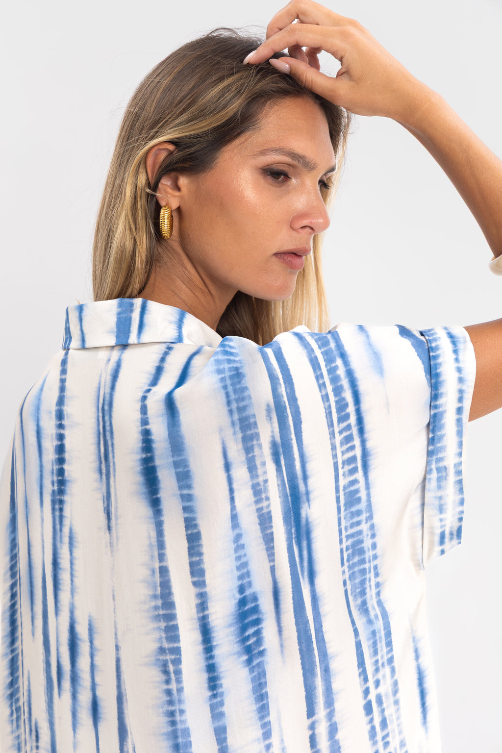 Robe chemise rayure tie&dye
