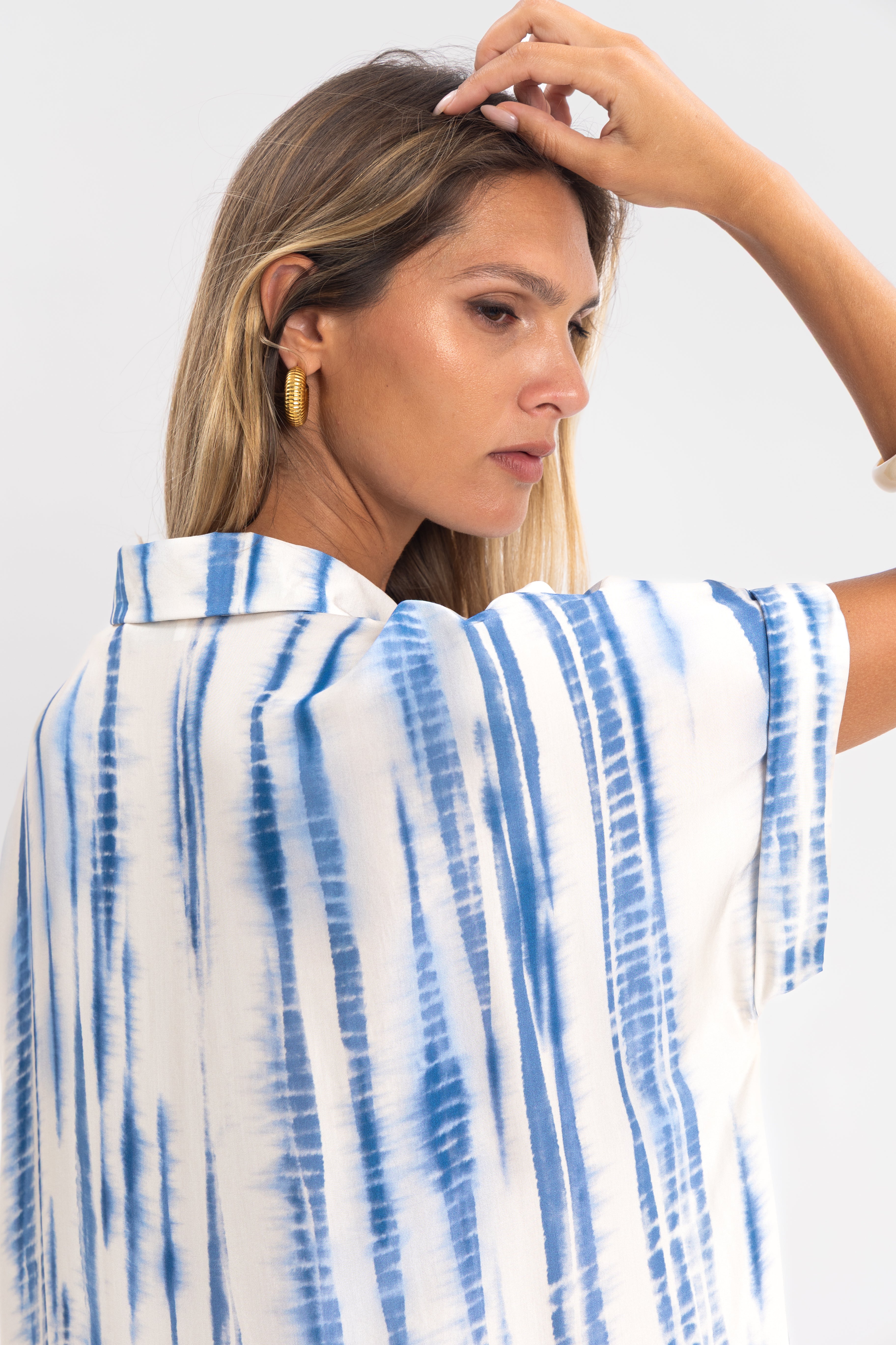 Robe chemise rayure tie&dye