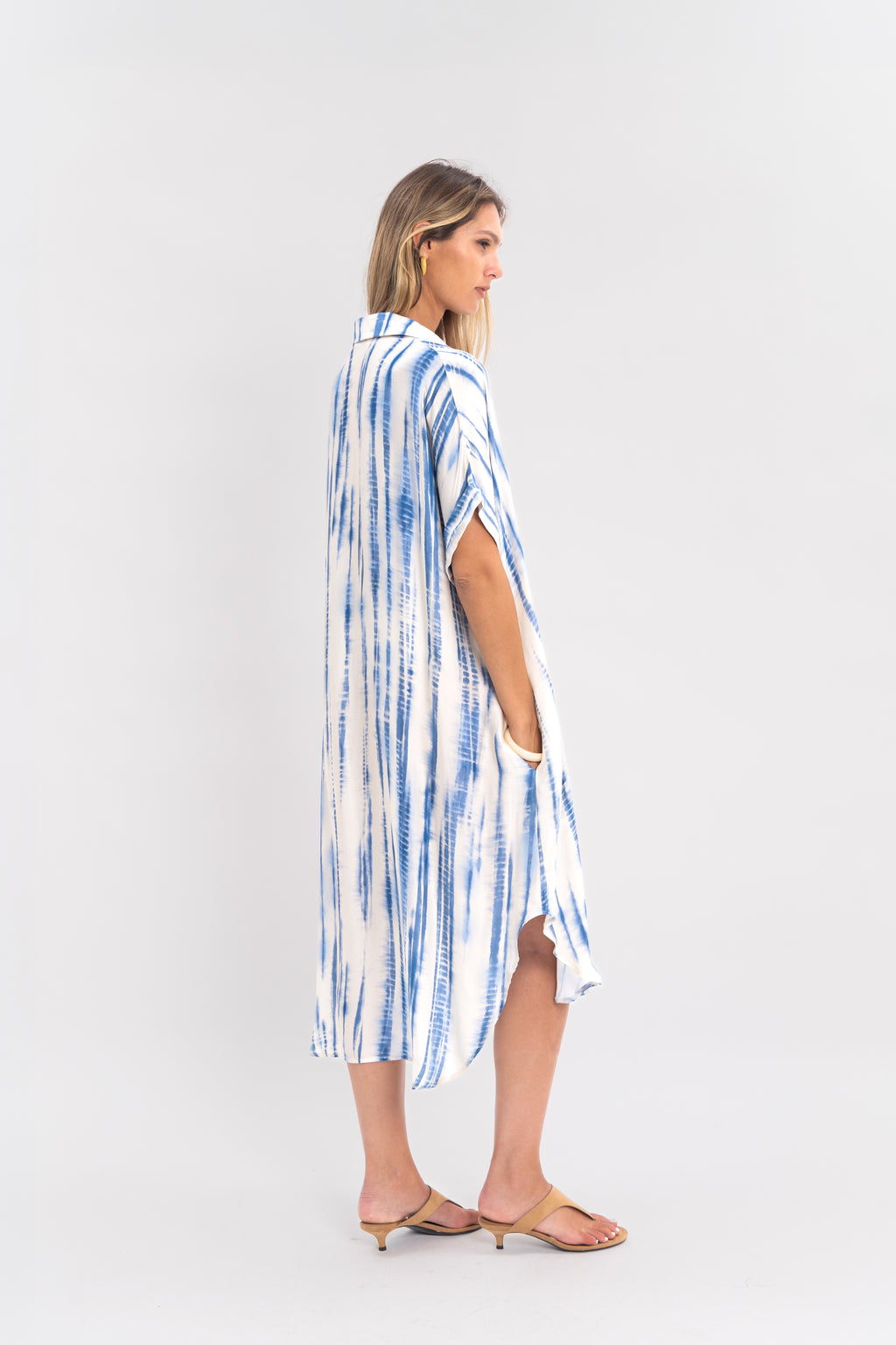 Robe chemise rayure tie&dye