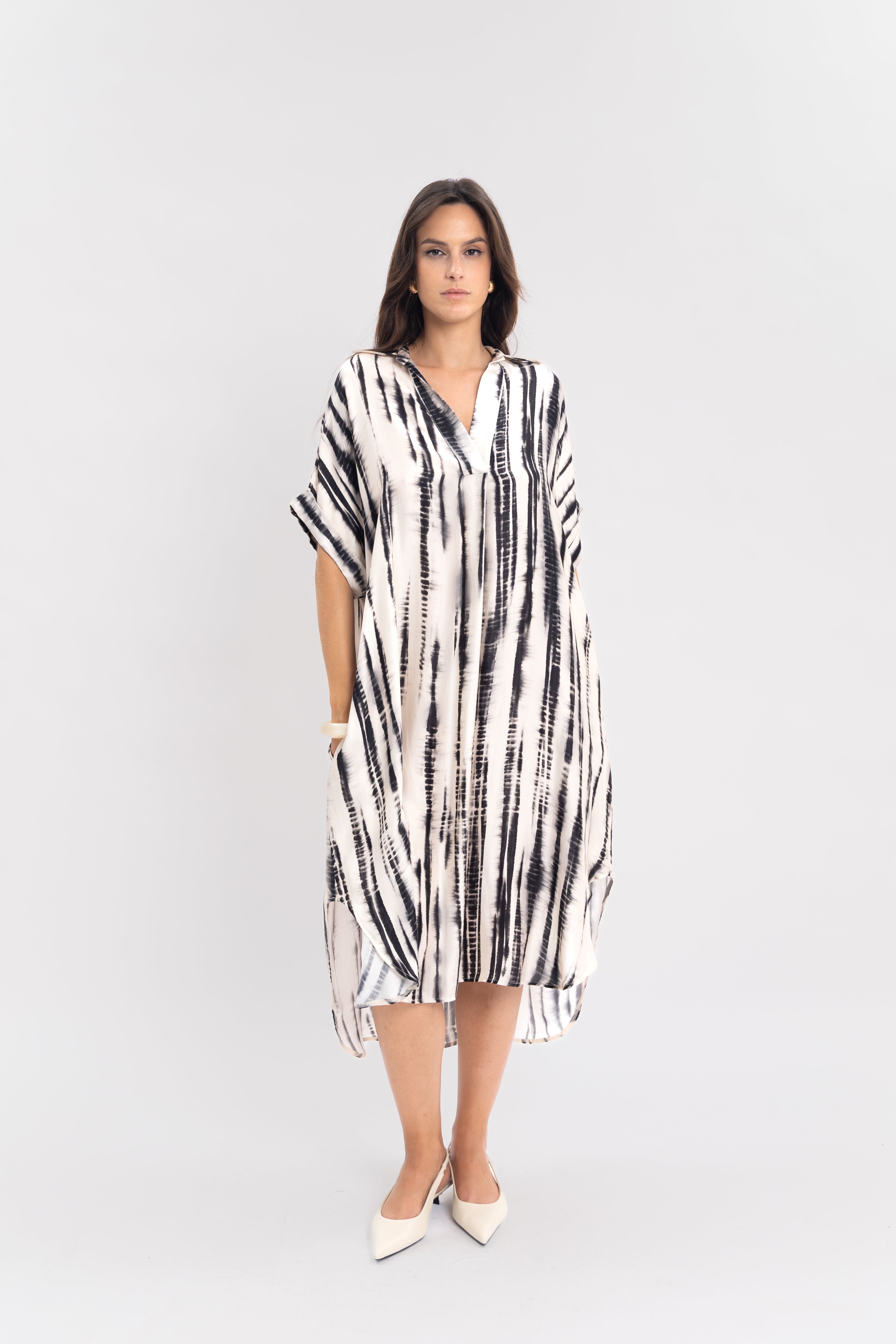 Robe chemise rayure tie&dye