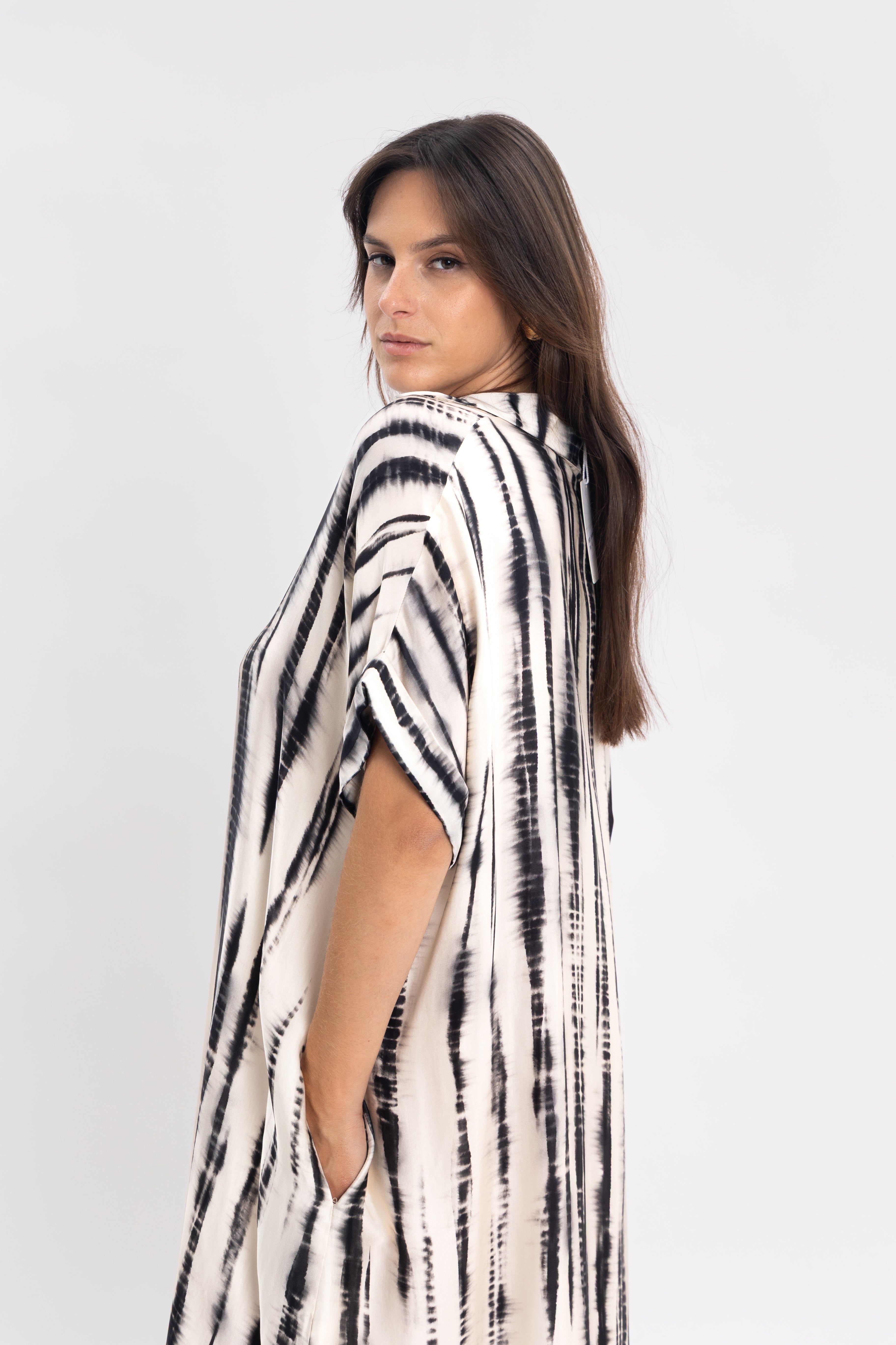 Robe chemise rayure tie&dye