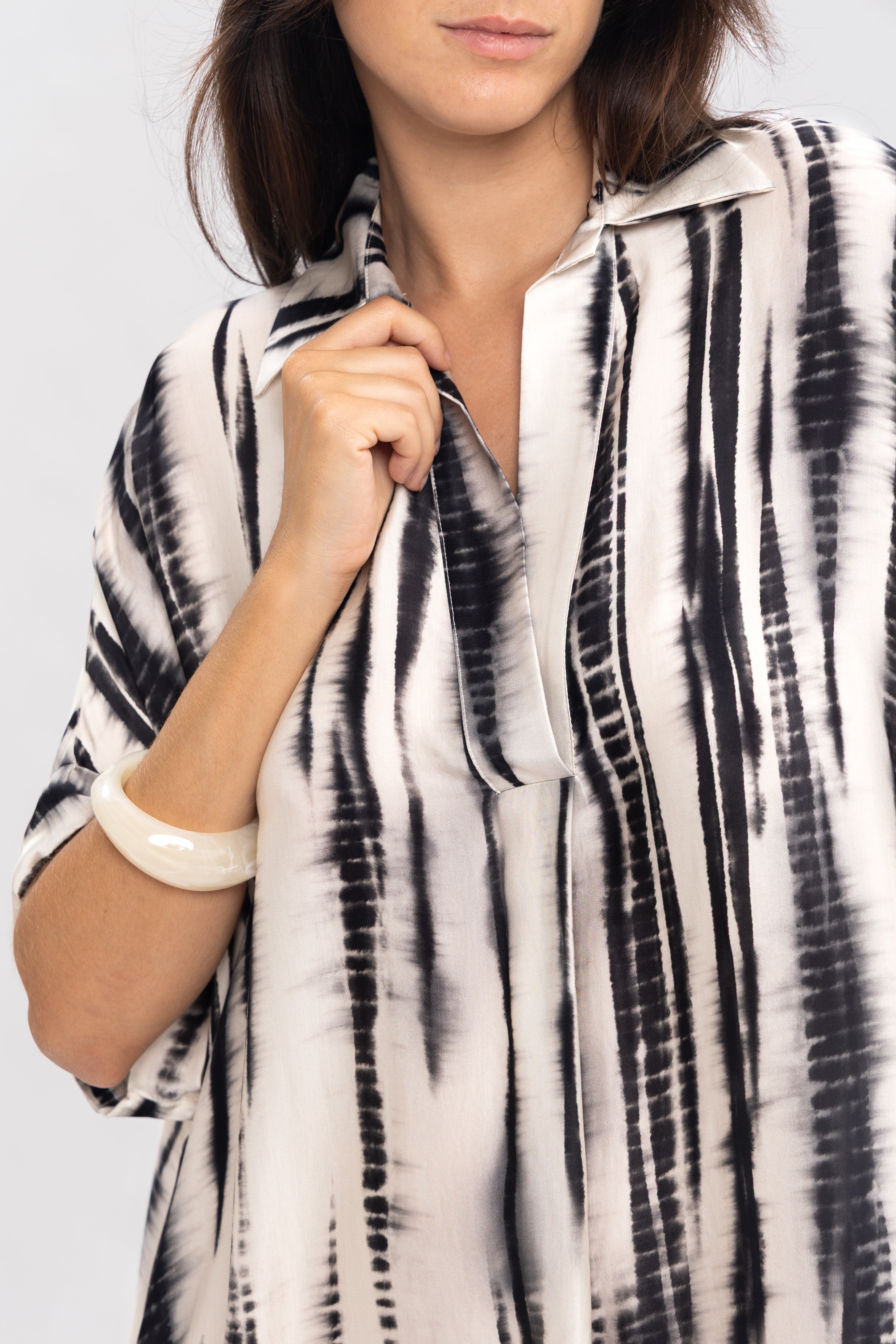 Robe chemise rayure tie&dye