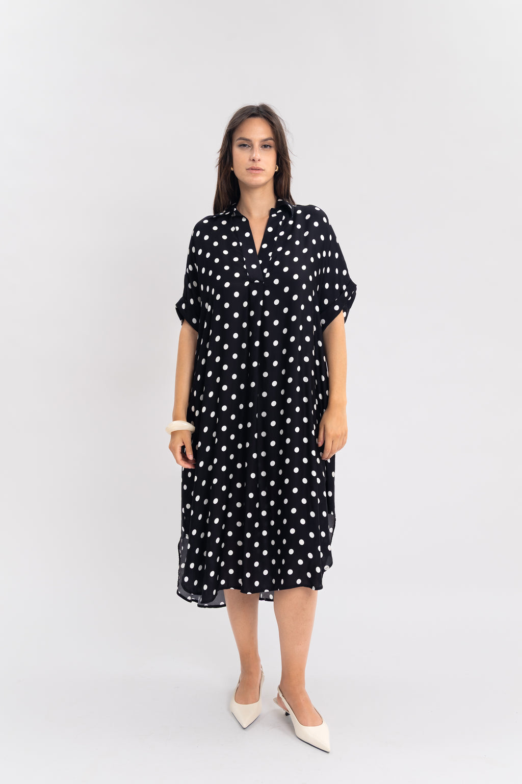 Robe chemise pois
