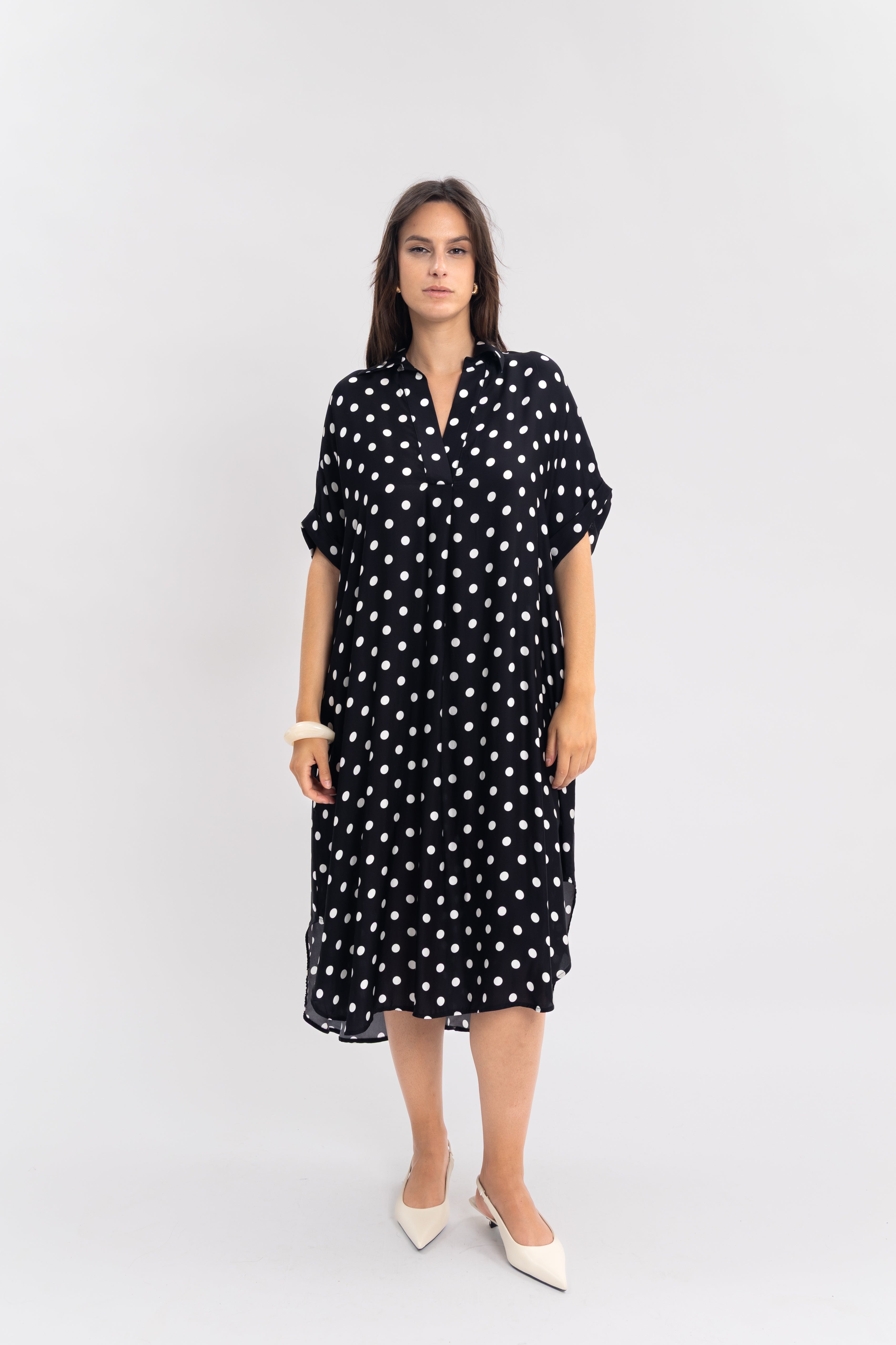 Robe chemise pois