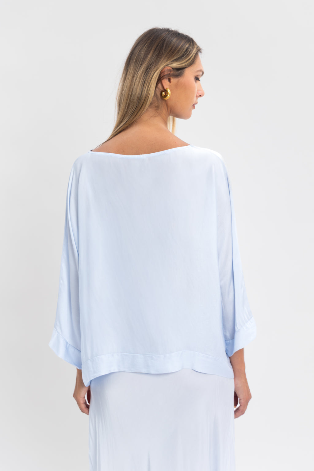 Blouse unie manche 3/4