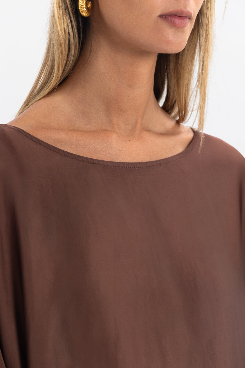 Blouse unie manche 3/4