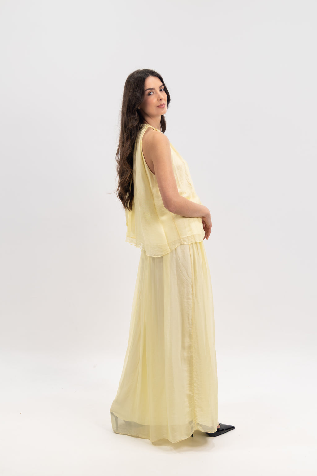 Silk off-the-shoulder jeweled top