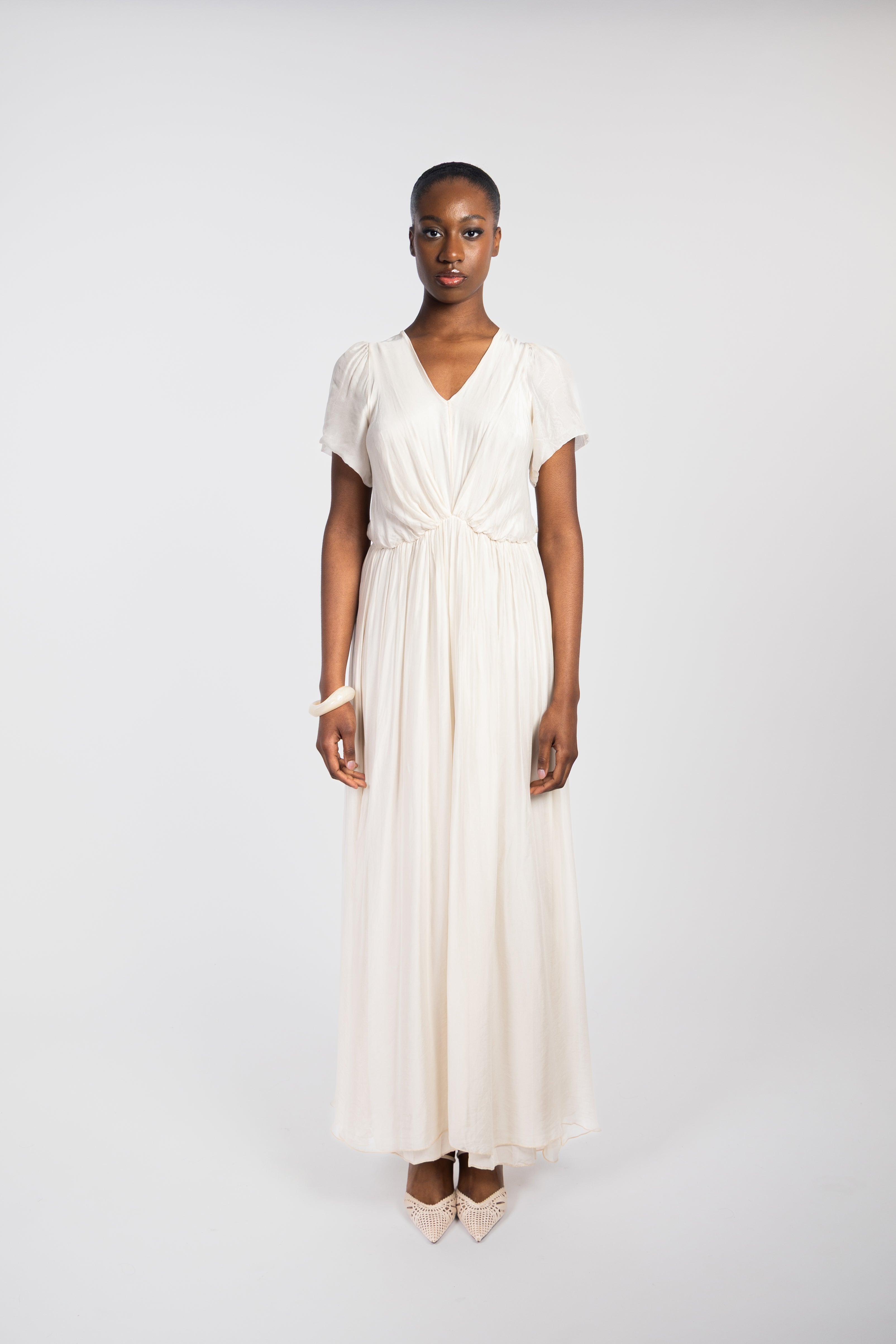 Robe fluide manches courtes