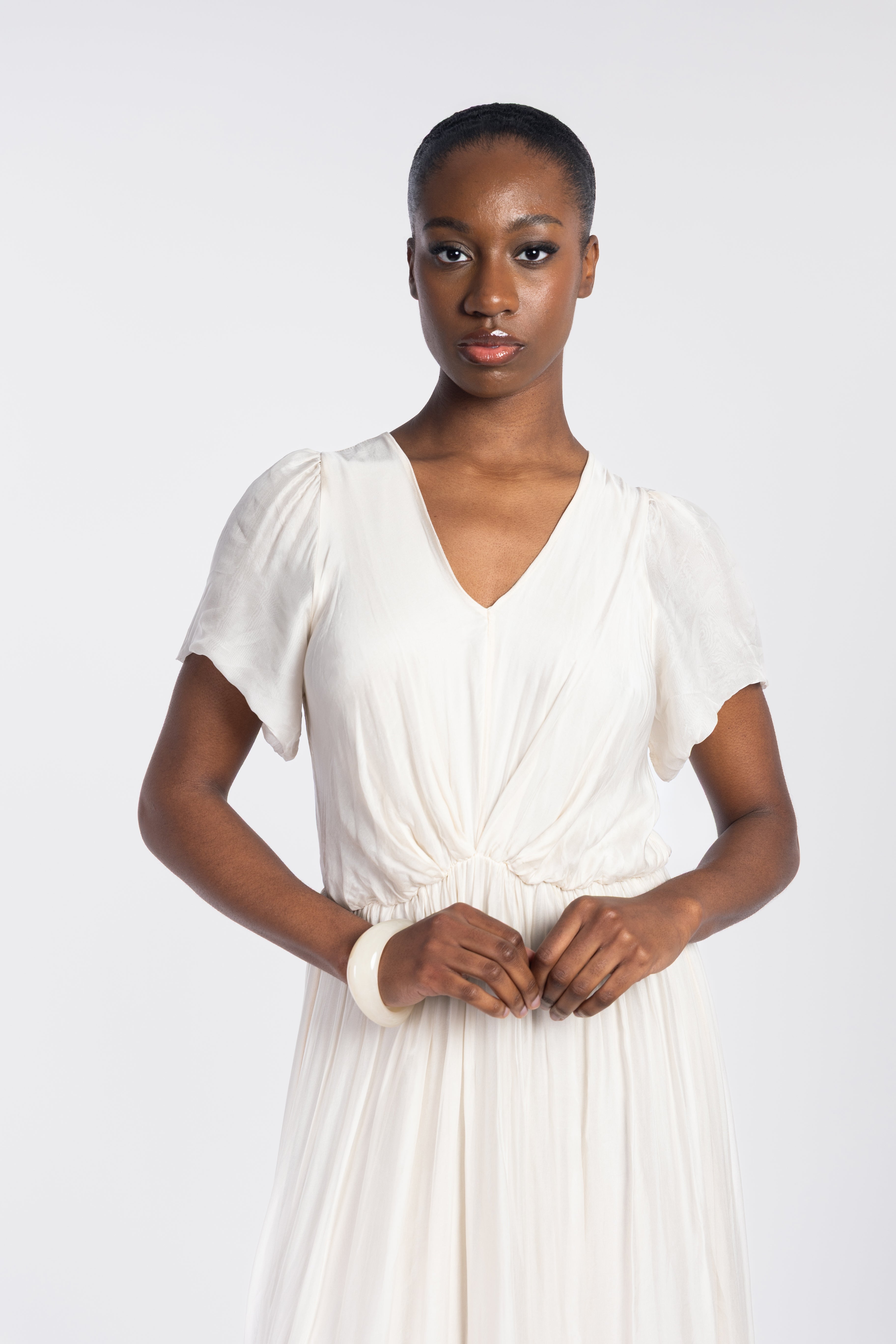 Robe fluide manches courtes