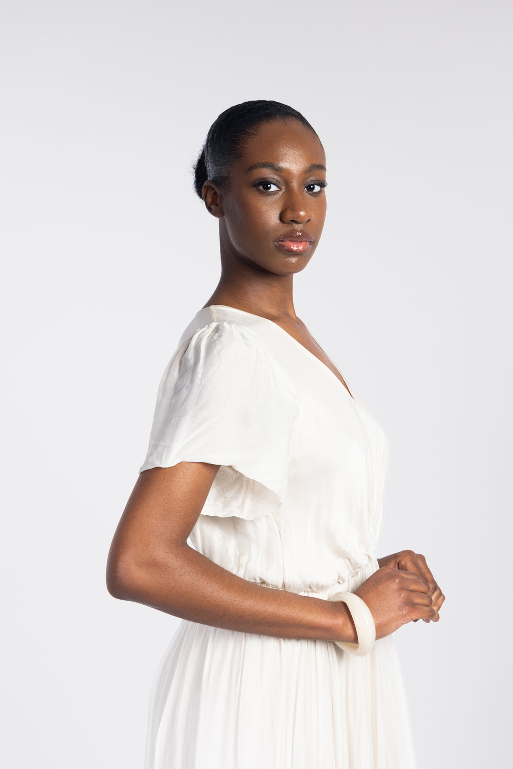 Robe fluide manches courtes