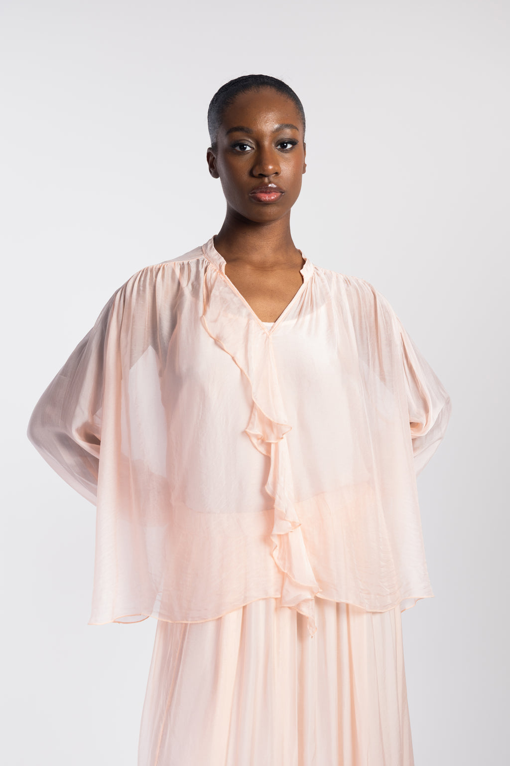 Blouse fluide à volant