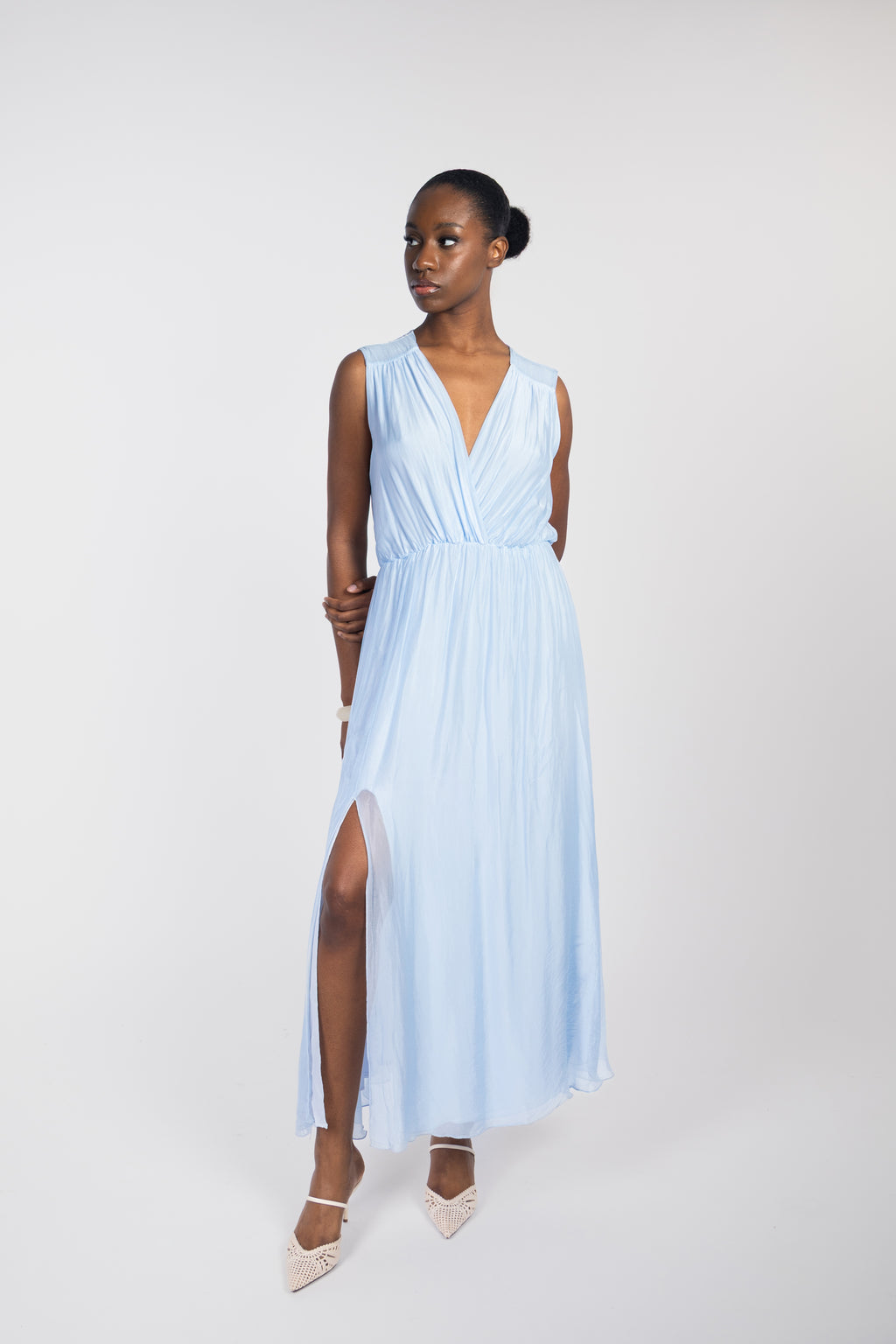 Fluid slit maxi dress