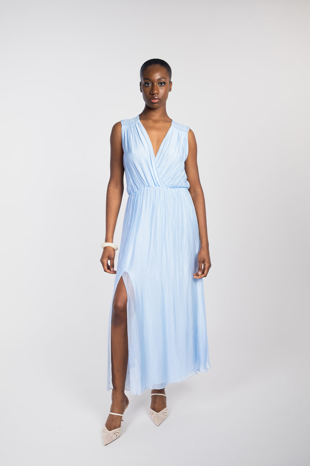 Fluid slit maxi dress